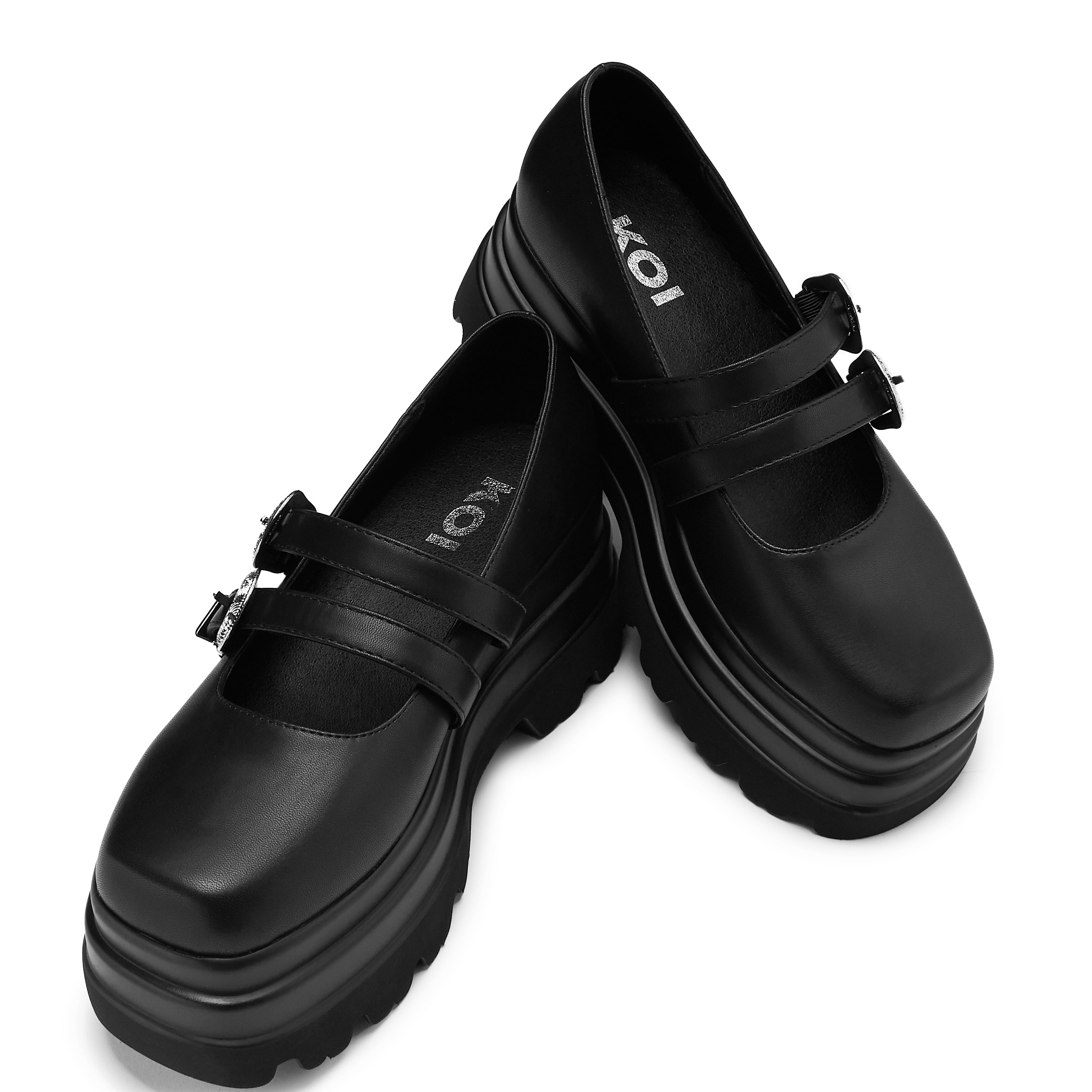 Damona Trident Ornate Buckle Mary Janes Shoes for Women - Black Vintage Style | Perfect for Weddings, Parties & Retro Fashion Outfits