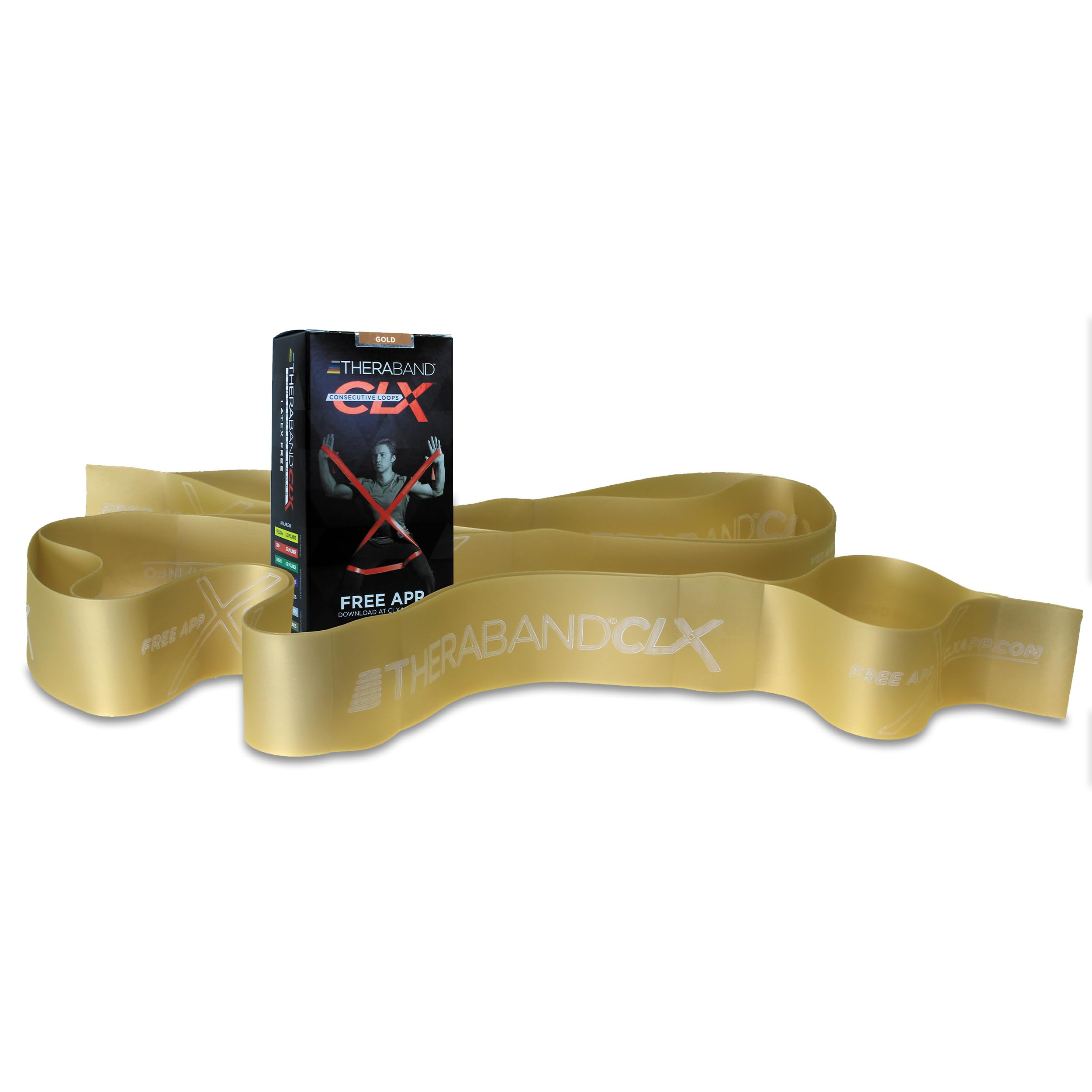 THERABAND CLX Resistance Band with Loops - Professional Exercise Bands for Home Workouts, Strength Training & Full Body Fitness - Portable Gym Equipment for Yoga, Pilates, Physical Therapy & Travel Fitness