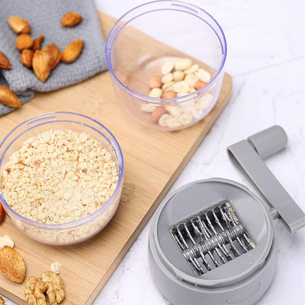 Premium Hand Crank Food Chopper & Nut Grinder - Multi-Function Kitchen Tool for Walnuts, Pecans, Almonds & All Nuts - Perfect for Making Toppings, Salads & Baking Ingredients (Ideal for Home Chefs & Meal Prep)