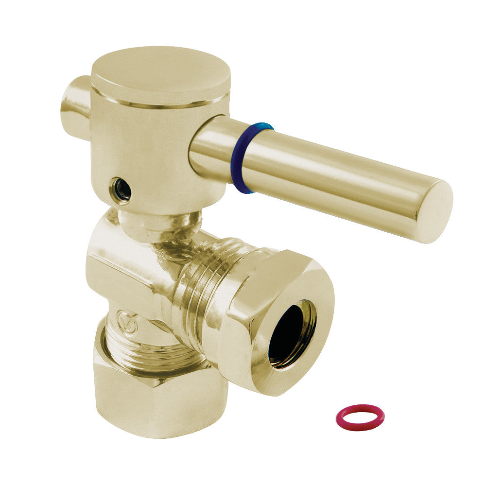 Kingston Brass CC54308DL 5/8 OD Comp X 1/2 or 7/16 Slip Joint Angle Stop Valve, Brushed Nickel