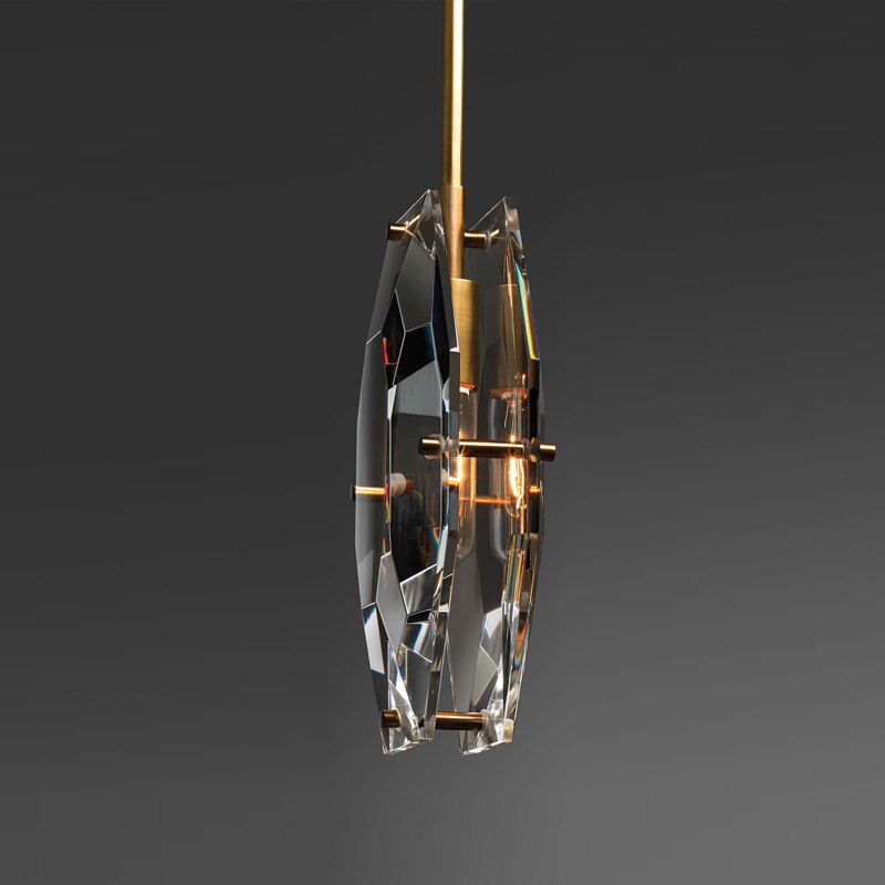 Modern Crystal LED Pendant Light Fixture - Elegant Dining Room & Kitchen Island Lighting - Dimmable Hanging Chandelier for Home Decor