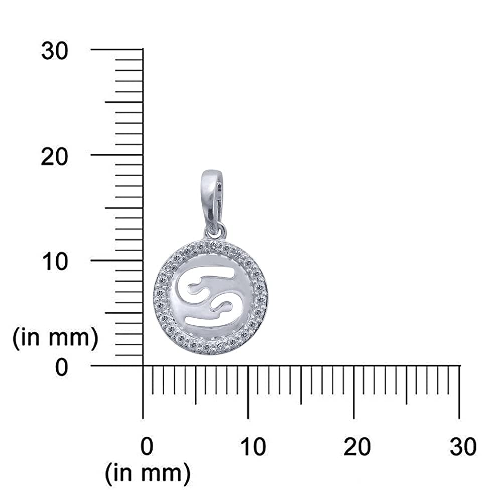 10K White Gold 1/8cttw Round Natural White Diamond Cancer Zodiac Pendant Necklace for Women & Men (H-I Color, I1-I2 Clarity) - Perfect Birthday Gift, Anniversary Present & Astrology Jewelry for Horoscope Lovers