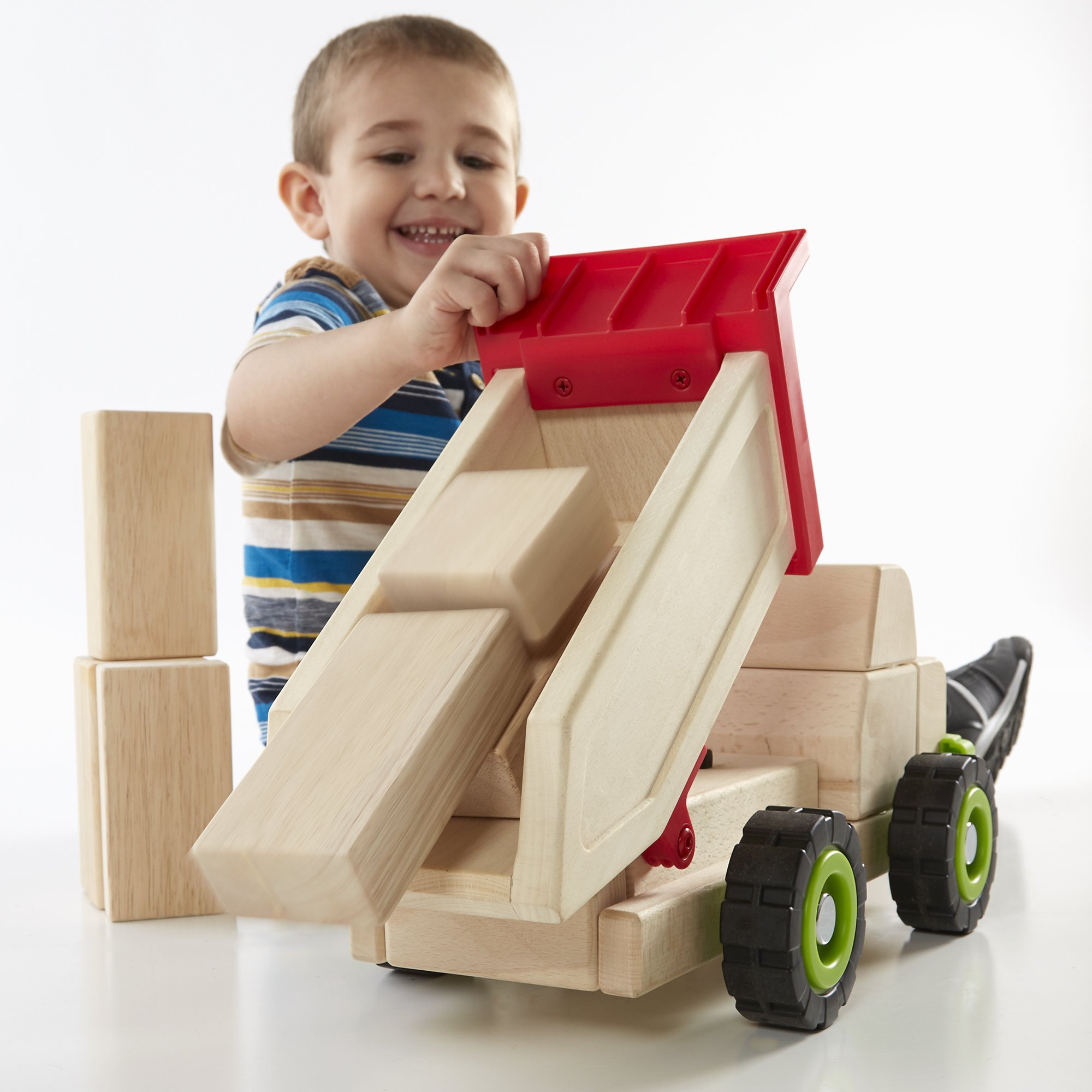 Guidecraft Block Science Big Pretend Play Dump Truck - Natural Wooden Educational Toy for Toddlers | STEM Learning Toy, Construction Block Play Vehicle | Perfect for Preschool Classroom & Indoor Playtime