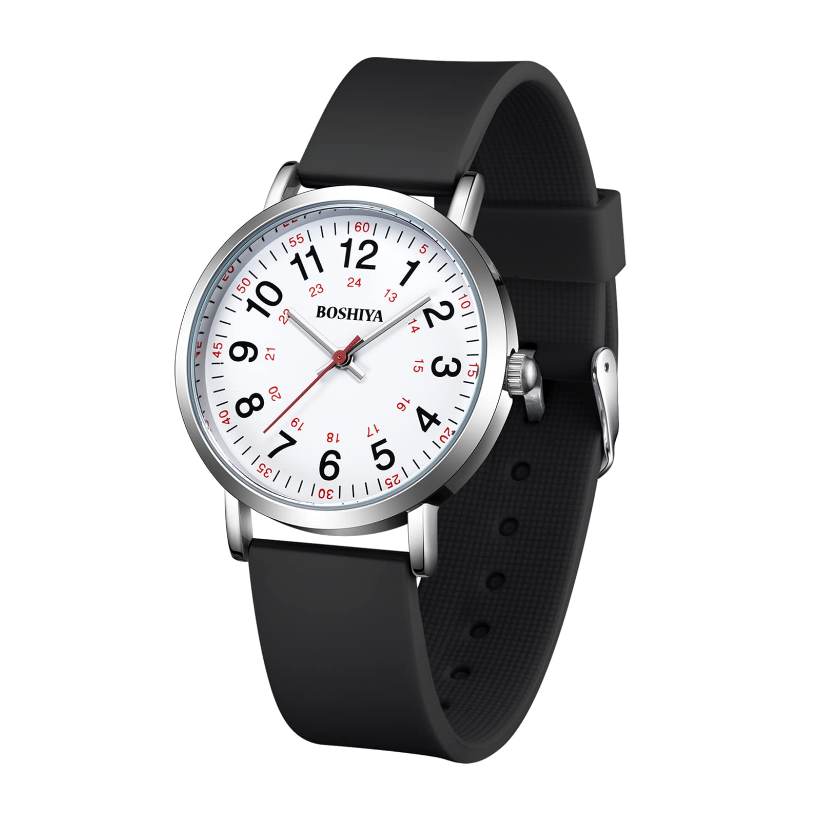 BOSHIYA Nurse Watch - Waterproof Medical Watch with Second Hand for Nurses & Students - Hospital & Clinic Use