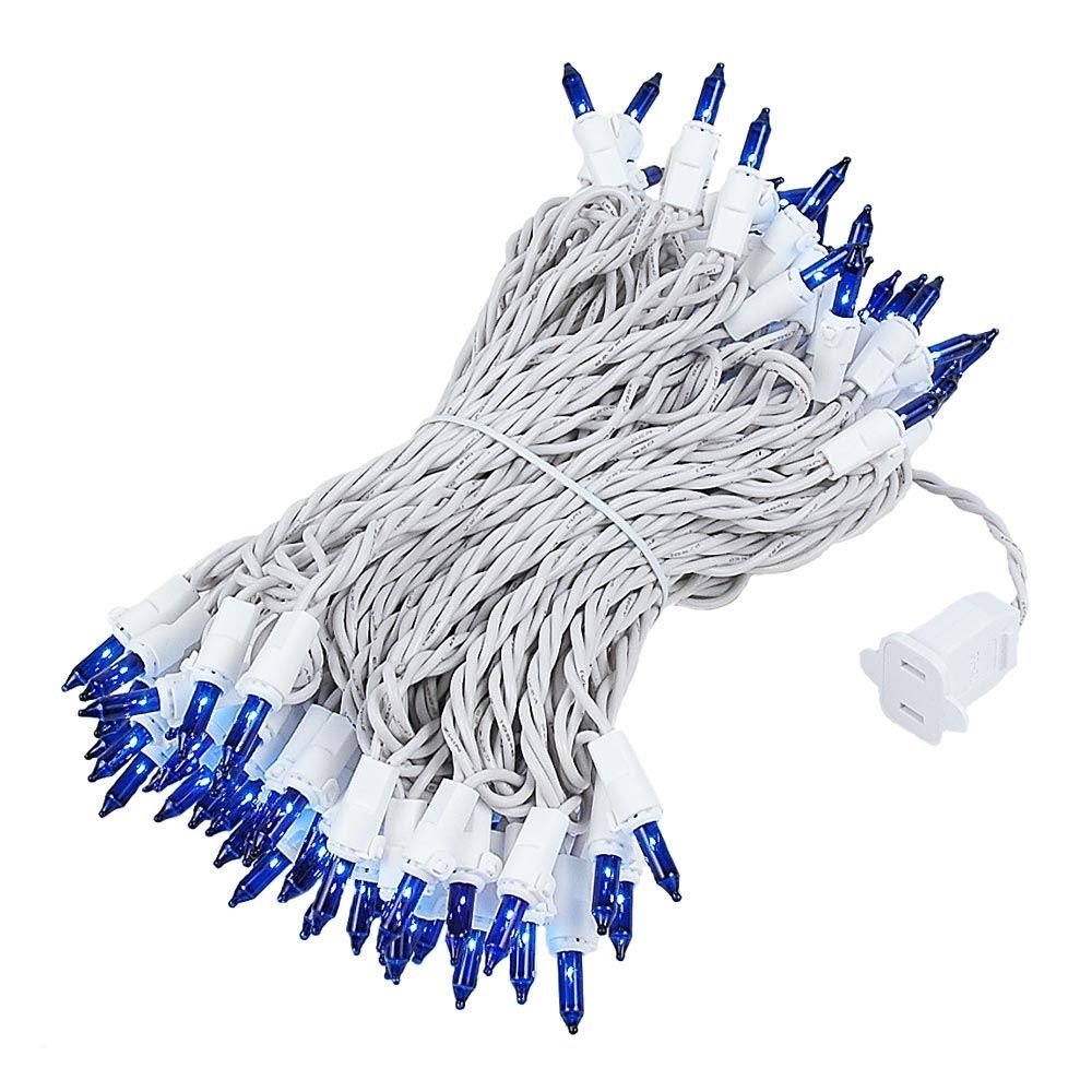 100 LED Blue Christmas Wedding Mini String Lights - 50ft White Wire Indoor/Outdoor Decorative Lighting - UL Listed for Safety - Perfect for Holiday Decor, Party, Garden, Patio & Bedroom Ambiance