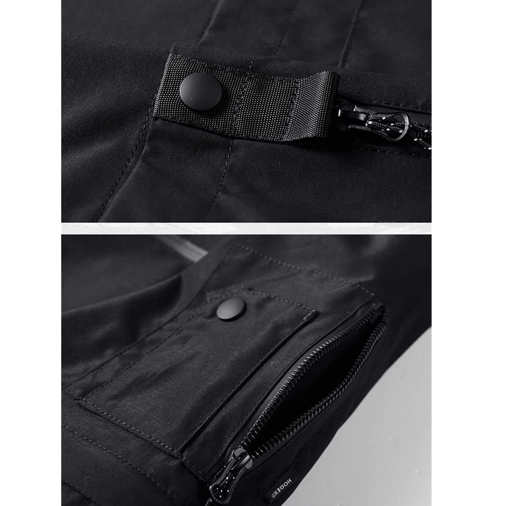 Black Cargo Shirt for Men - Long Sleeve Tactical Shirt with Removable Sleeves | Hip Hop Streetwear & Techwear Style | Perfect for Outdoor Adventures, Urban Fashion & Military Inspired Looks