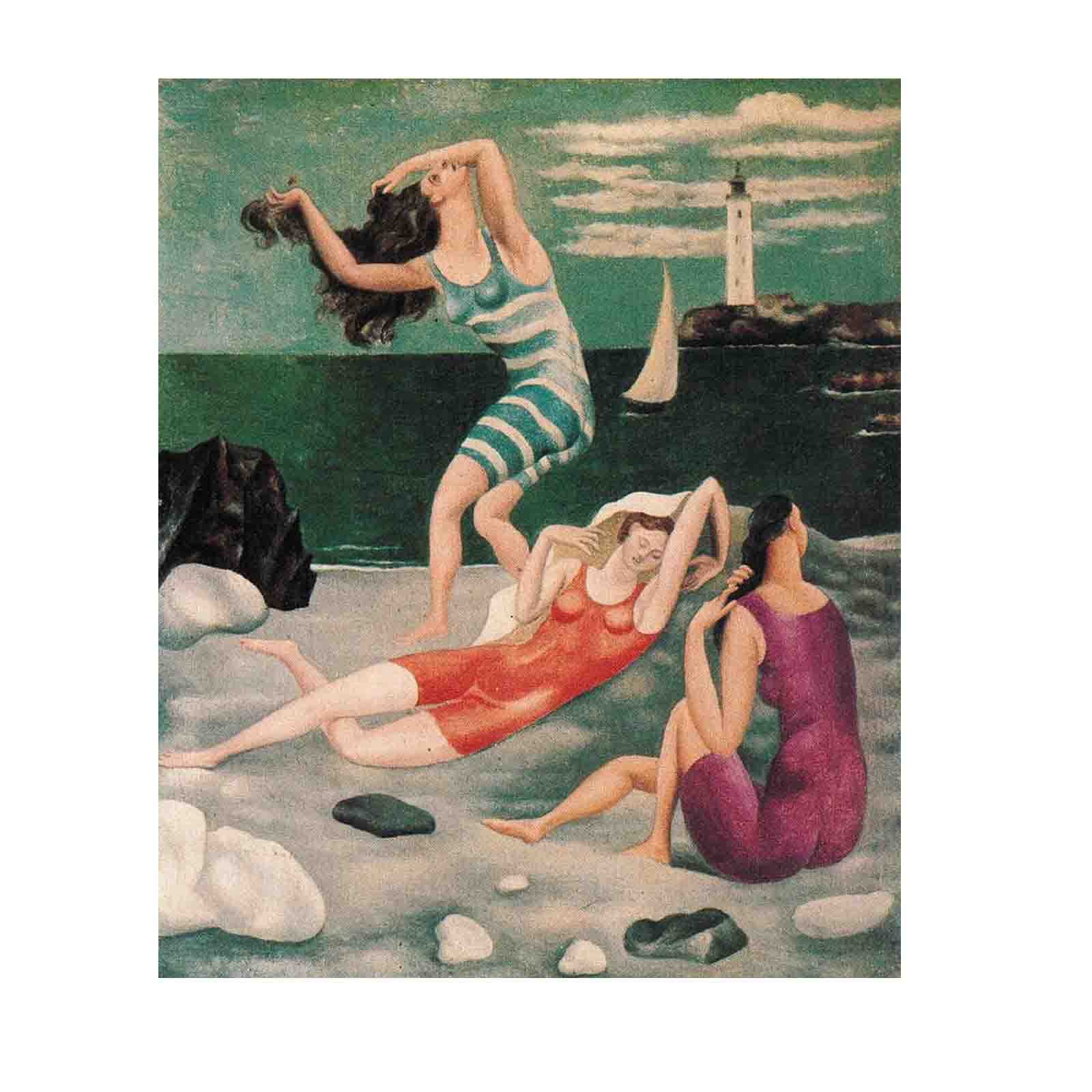 Pablo Picasso 'Bathers' Canvas Wall Art Print - Unframed Modern Painting for Living Room Decor (14x20 Inches, 35x52 cm) | Perfect for Home Office, Bedroom & Gallery Wall Display