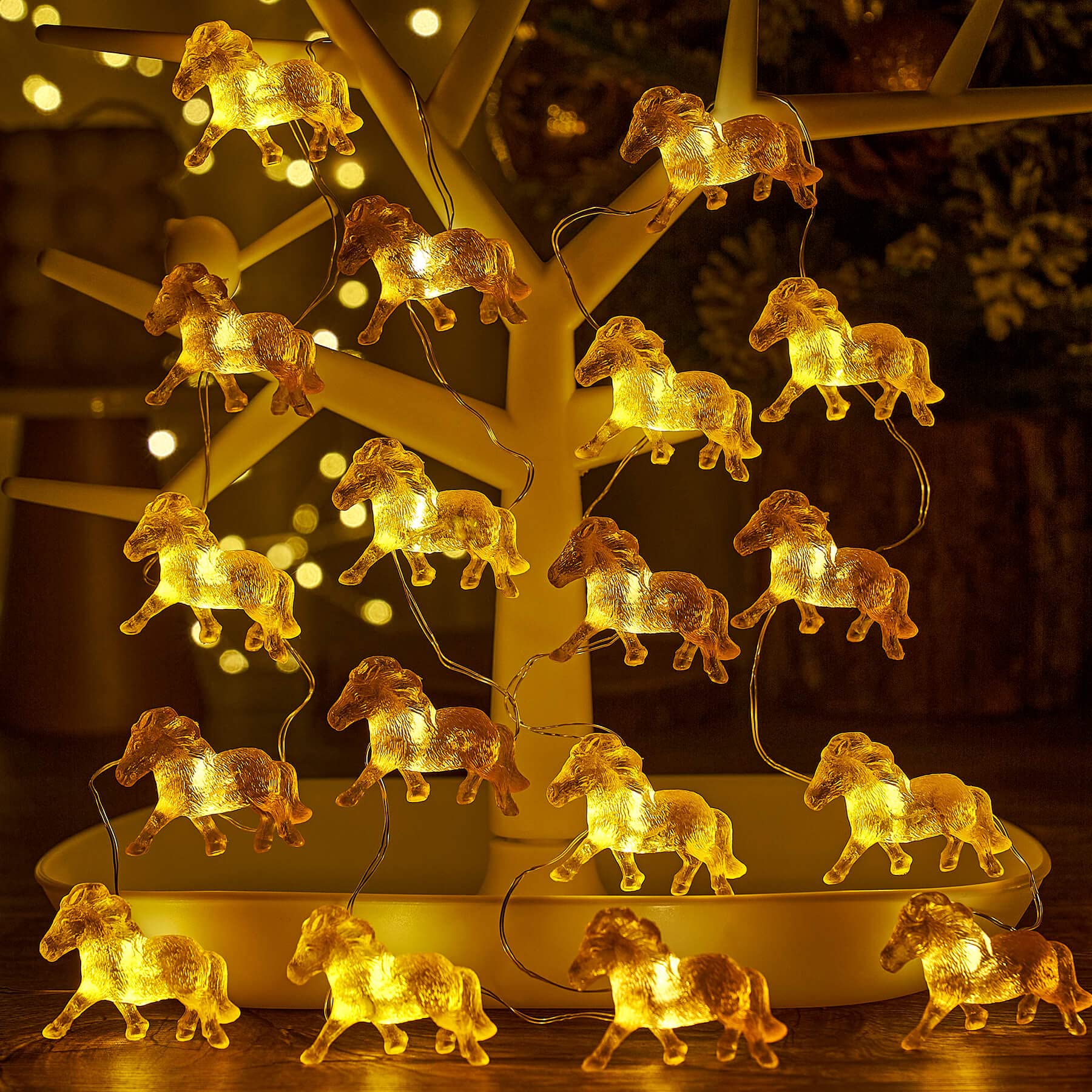 Unique Horse String Lights - 20LED USB/Battery for Bedroom & Christmas Decor