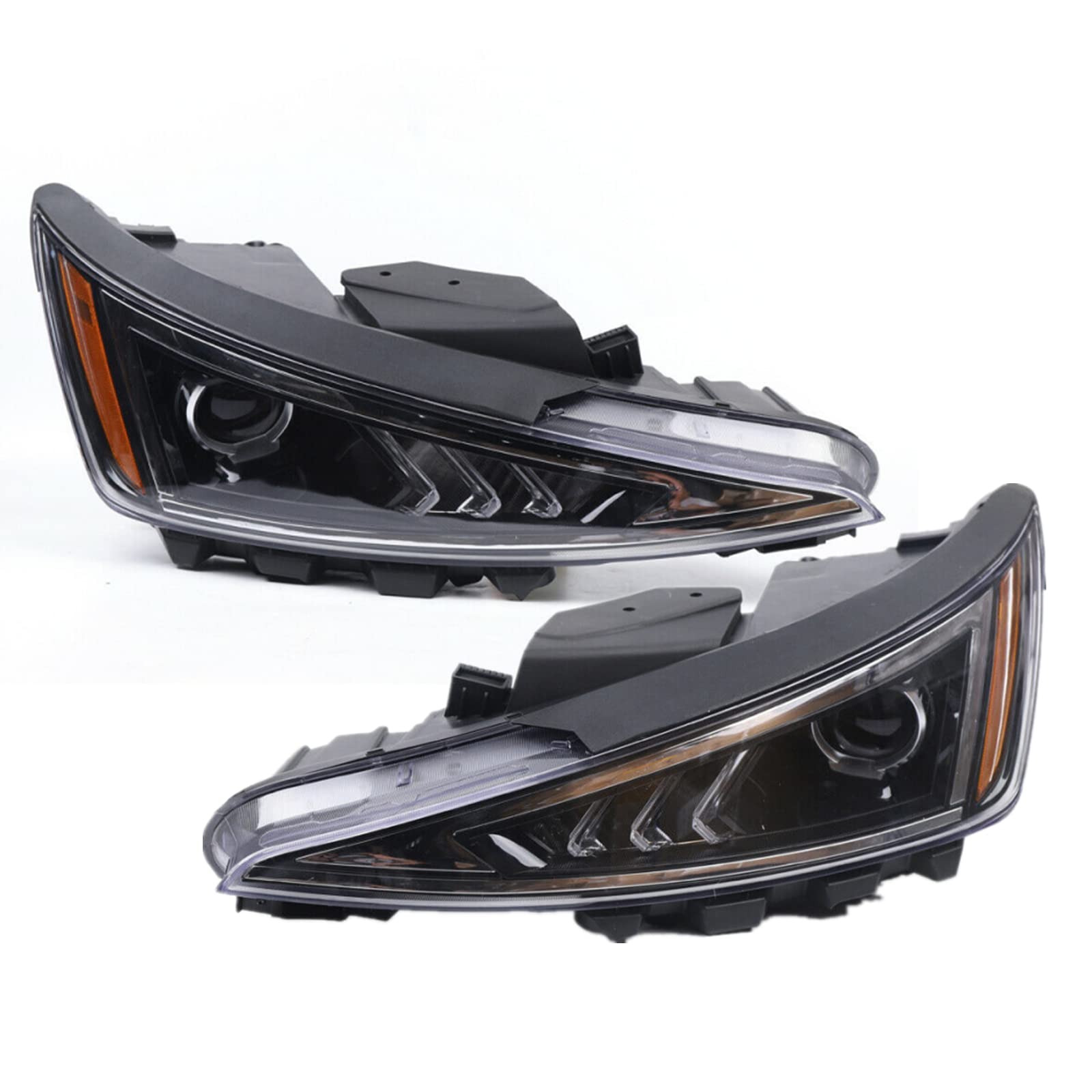 2019-2020 Hyundai Elantra Headlight Assembly Pair - Halogen Projector Headlamps Replacement for Driver & Passenger Side | Perfect for Night Driving & Foggy Conditions