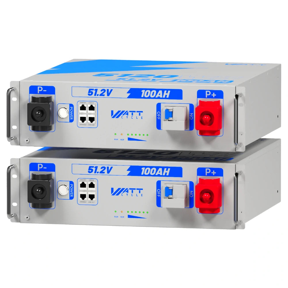 48V (51.2V) 100Ah 3U Server Rack LiFePO4 Battery with Bluetooth Kit - High Capacity Solar Energy Storage for Home & RV Use