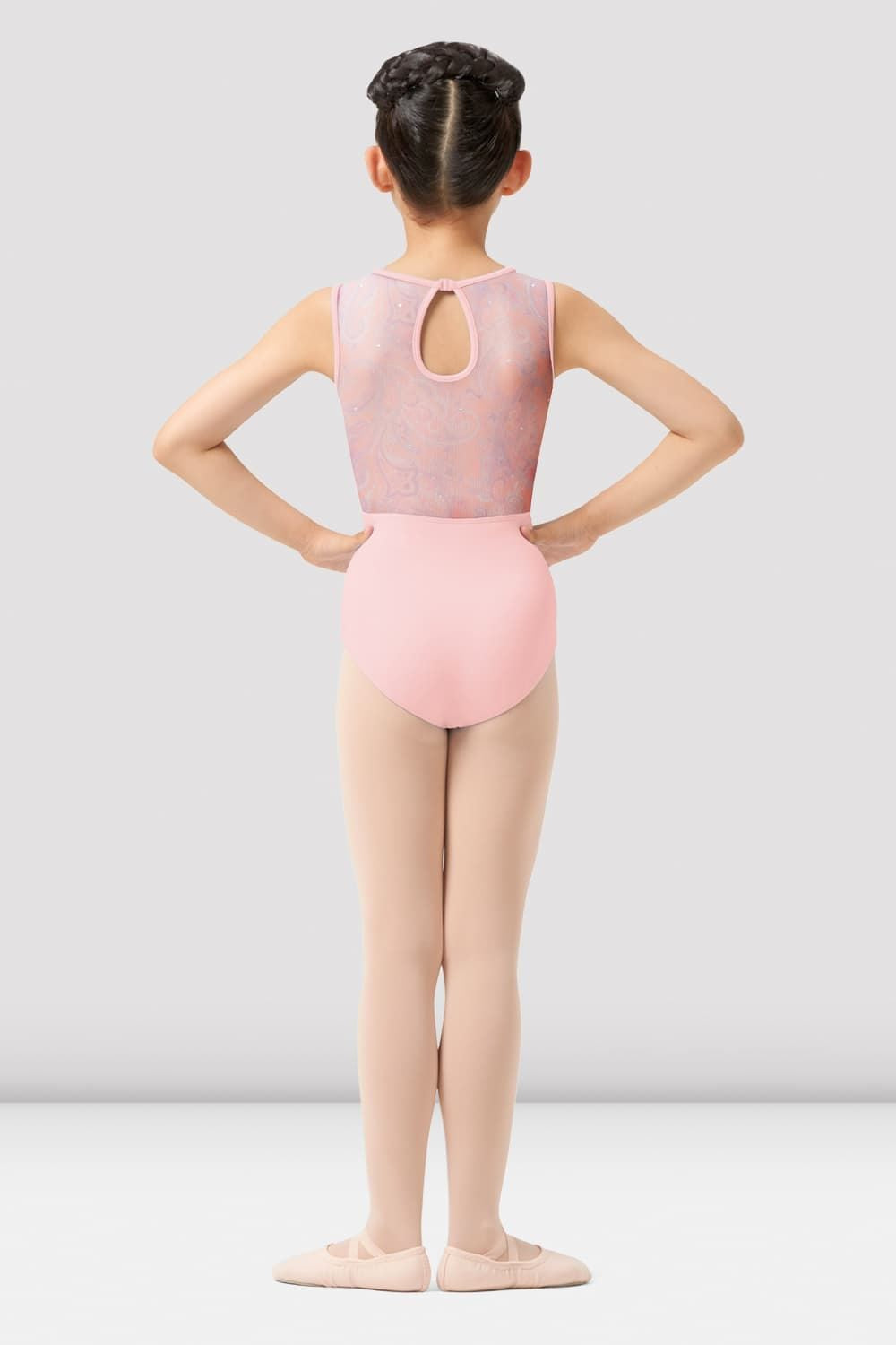Girls Mirella Paisley Mesh Back Leotard - Ballet Dance Gymnastics Performance Costume for Kids & Toddlers - Perfect for Recitals, Competitions & Practice