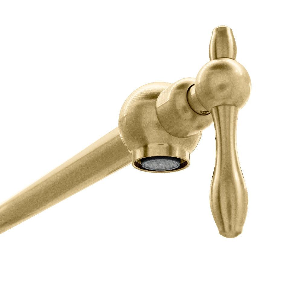 ZLINE Rembrandt Pot Filler Faucet - Champagne Bronze Finish (REM FPF CB) | Wall-Mounted Kitchen Sink Faucet for Easy Pot Filling & Cooking