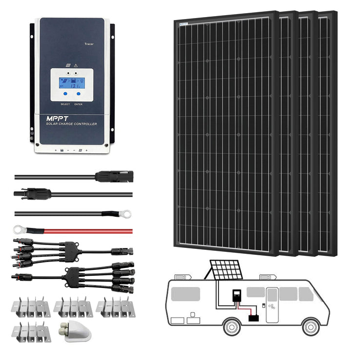 Acopower 200W Solar Panel Kit with 800W Mono Panel & 60A Controller - Perfect for RV, Boat & Off-Grid Power