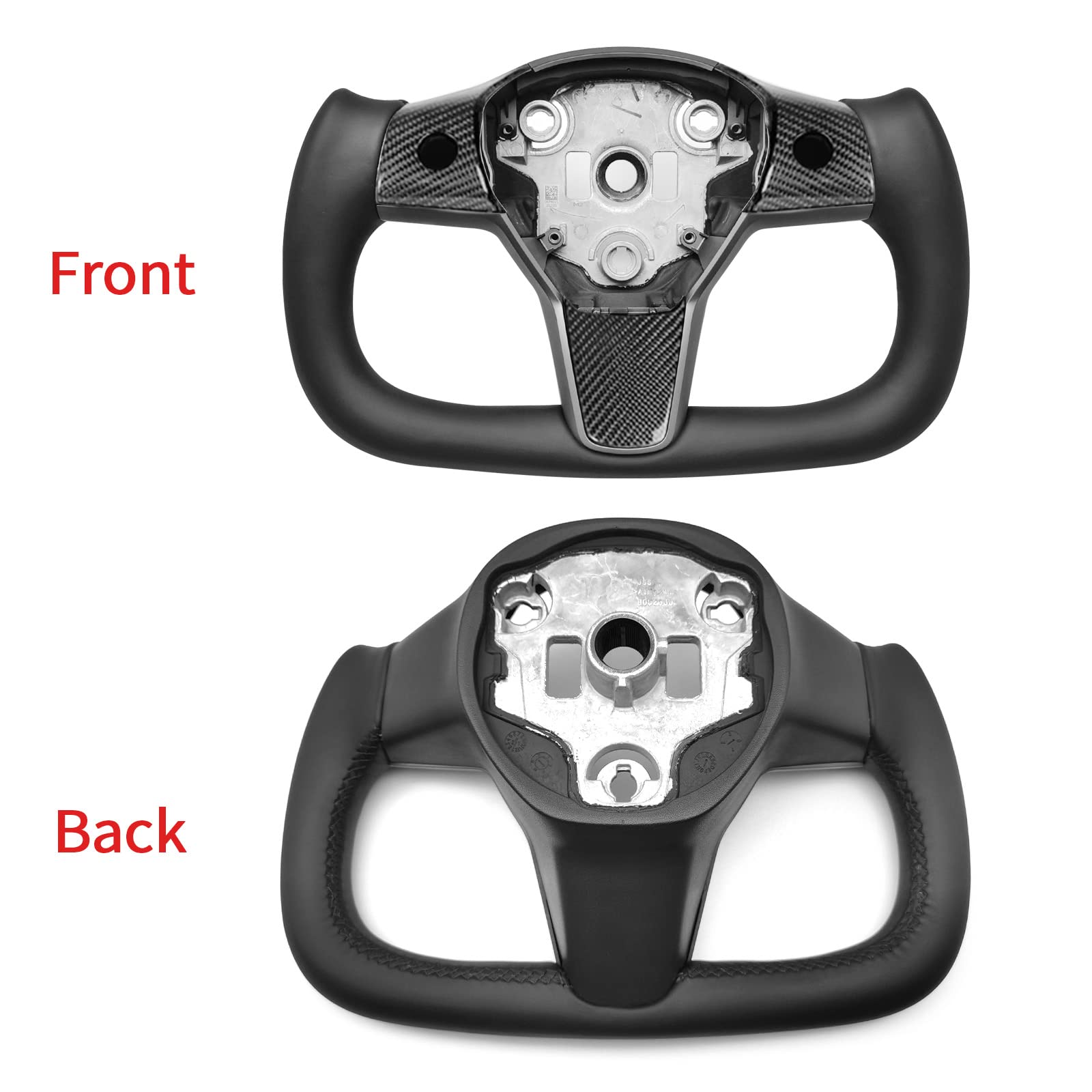 YAMUDA Carbon Fiber Steering Wheel for Tesla Model 3/Y - Racing Style for Enhanced Grip