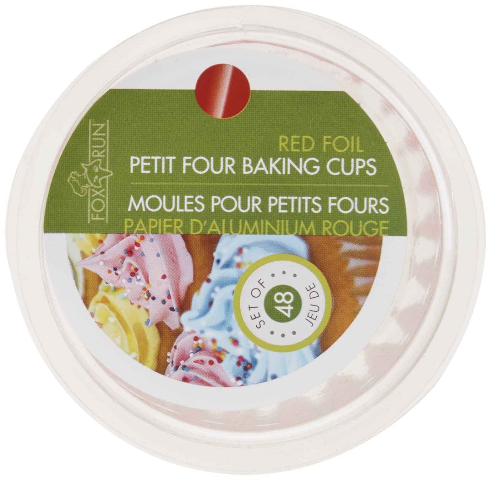 Fox Run Red Foil Disposable Baking Cups for Petit Fours - Perfect for Mini Cupcakes, Candy Cups & Party Desserts