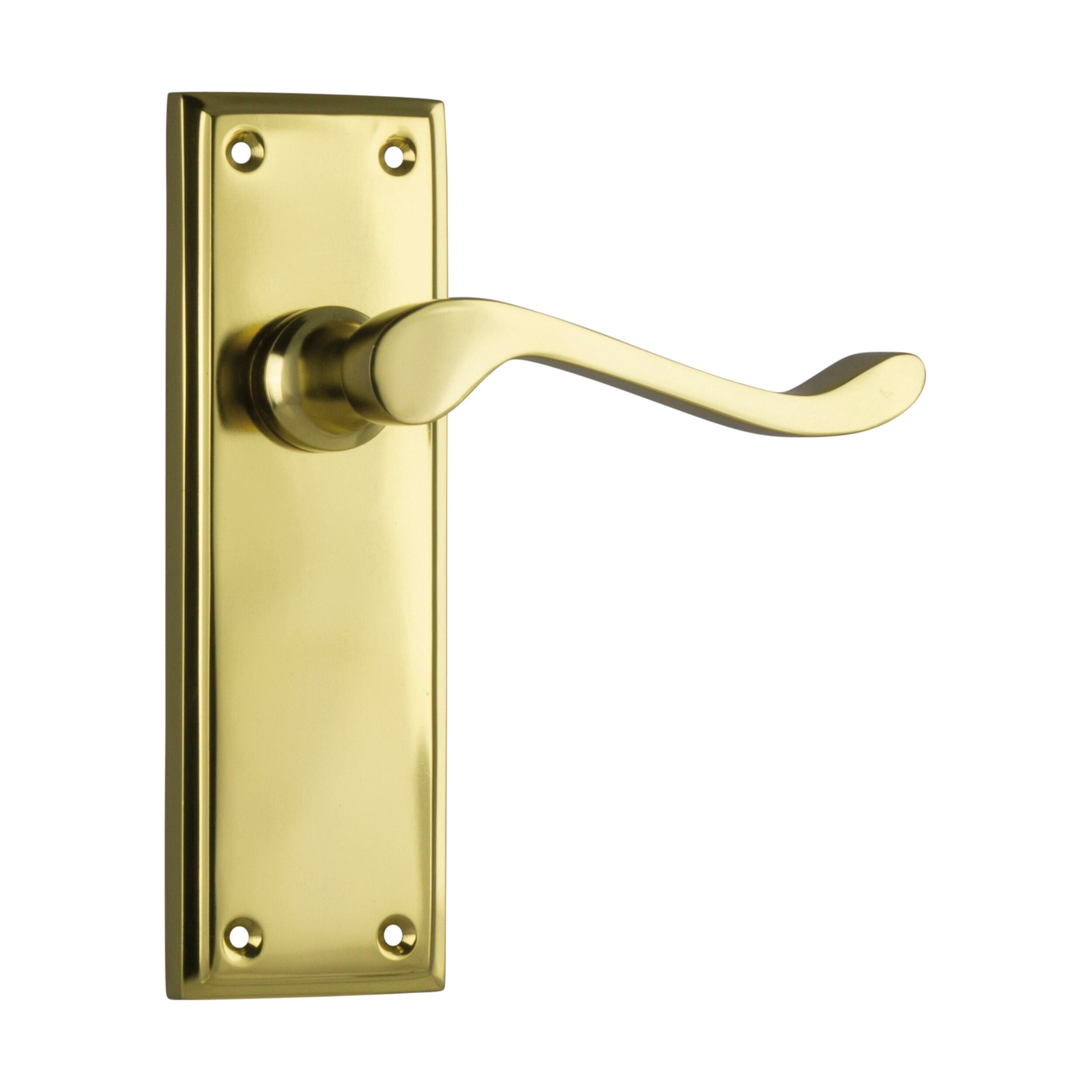 Polished Brass 1076 Camden Door Lever Latch Pair - H152xW50xP60mm - Perfect for Interior Doors, Bedrooms, and Office Spaces
