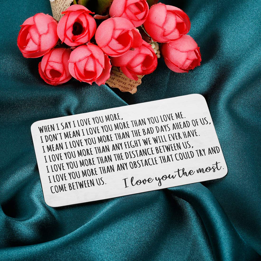 Valentine's Day Gifts for Him & Her - Leather Wallet Insert Card for Boyfriend, Husband, Wife & Couple - Romantic Anniversary, Birthday & Christmas Present for Men & Women - Perfect for National Girlfriend Day & Love Notes (Use for Weddings, Anniversaries & Special Occasions)