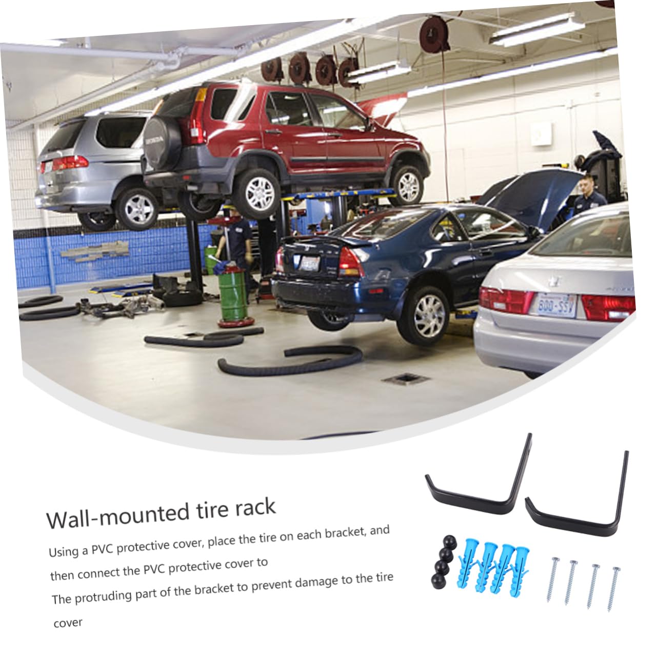 Veemoon Wall Mount Tire Rack - Heavy Duty 24-Piece Car Tire Storage Organizer with Easy Installation | Perfect for Garage, Warehouse & Auto Shop Organization
