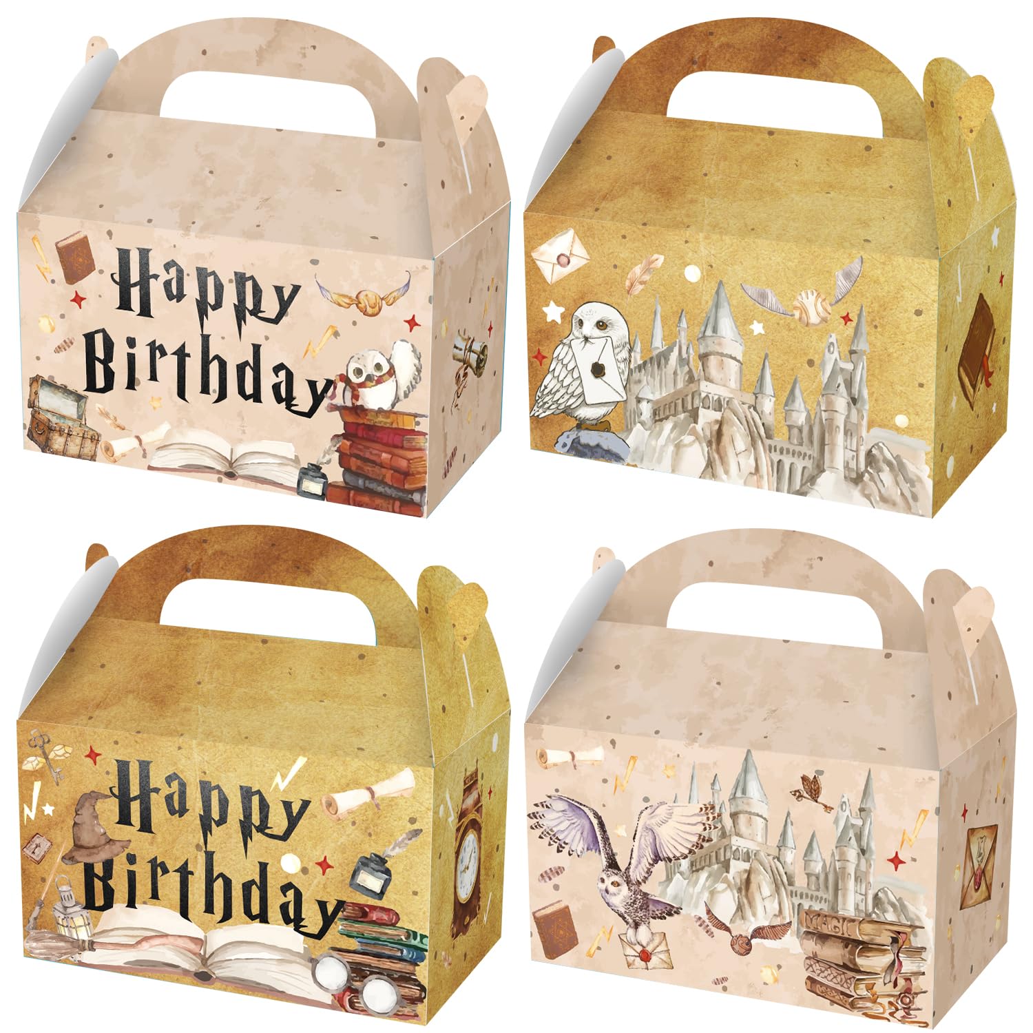 16Pcs Magical Wizard School Goodie Bags - Harry Potter Inspired Party Favors, Candy Treat Bags, Birthday Party Supplies & Decorations for Kids, Halloween, Themed Events & School Celebrations