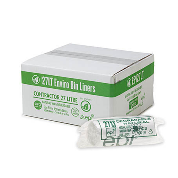 Eco-Friendly 27L Kitchen Trash Bags - Biodegradable & Compostable Bin Liners for Waste Disposal | Perfect for Home, Office & Outdoor Use