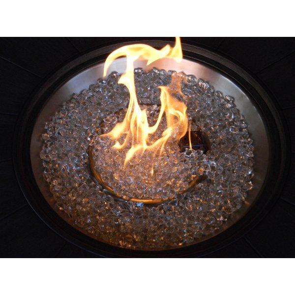 Round Aluminum Fire Pit - Rustic Faux Wood Design for Outdoor Patio, Backyard, and Camping - Durable & Weather-Resistant