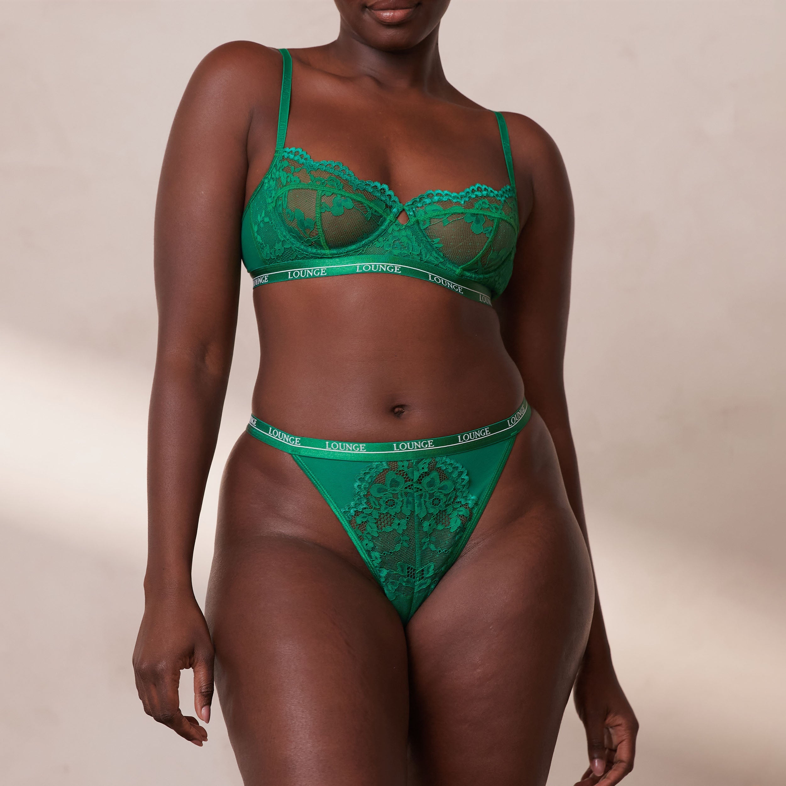 Emerald Green Balcony Bra - Comfortable Lace Underwire Push Up Bra for Women | Perfect for Everyday Wear, Date Nights & Special Occasions