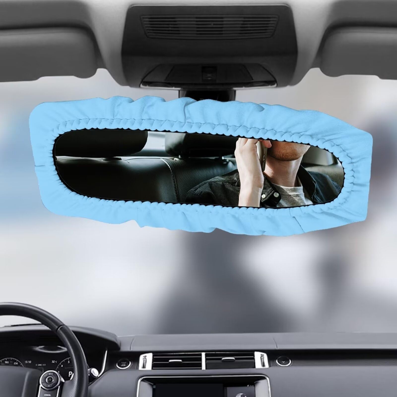 Blue Elastic Auto Rearview Mirror Cover Protector - Universal Fit for Cars, SUVs, Vans & Sedans | Decorative Car Accessories | Perfect Holiday Gift & Driving Safety Essential