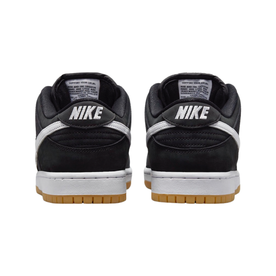 Nike SB Dunk Low Sneakers - Black Gum, Black & White - Skateboarding, Casual Wear & Street Style