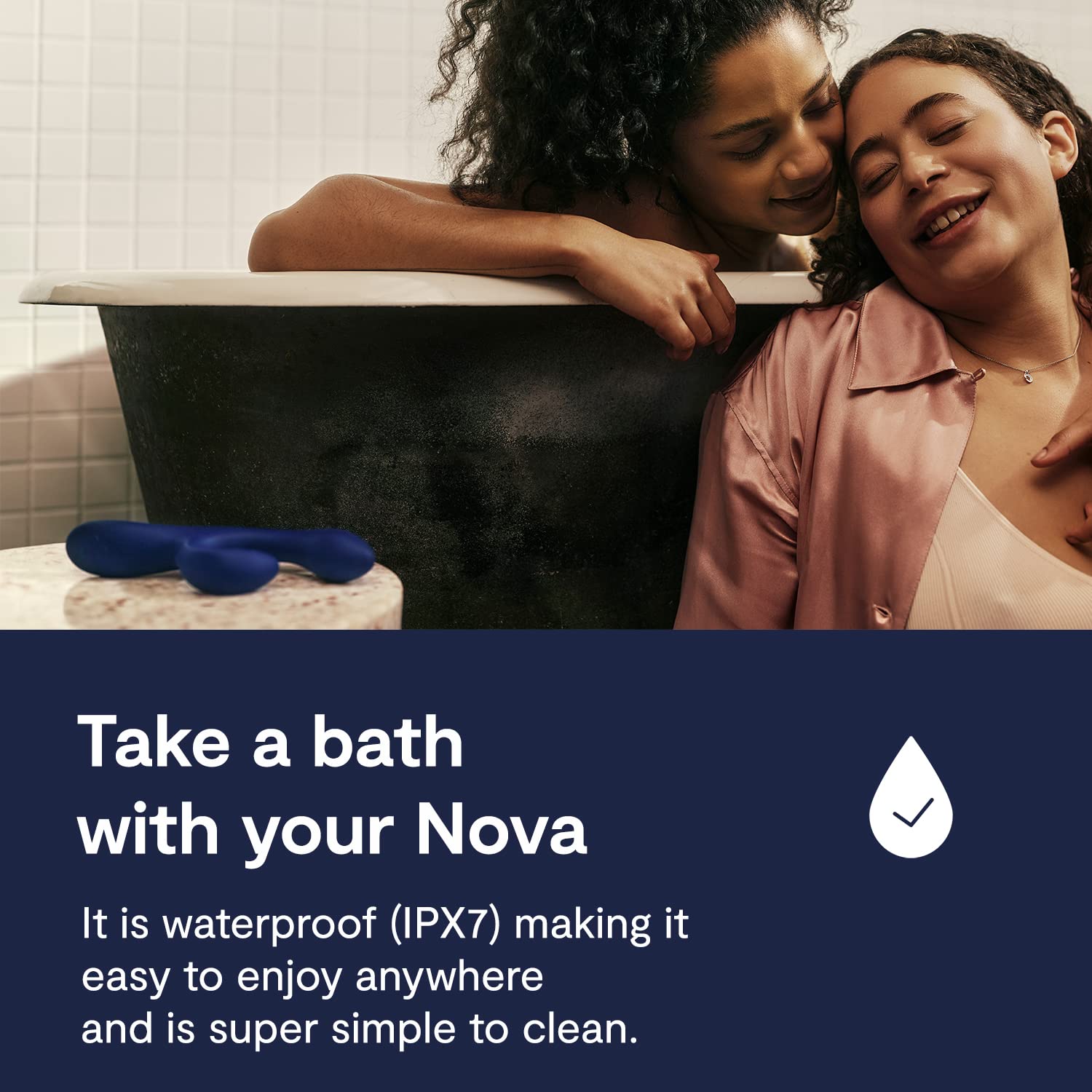 We-Vibe Nova 2 Dual Rabbit Vibrator for Women - 10 Vibration Modes & App Control | G Spot & Clitoral Stimulator | Rechargeable Adult Sex Toy for Couples | Perfect for Solo Play & Partnered Intimacy | Blue