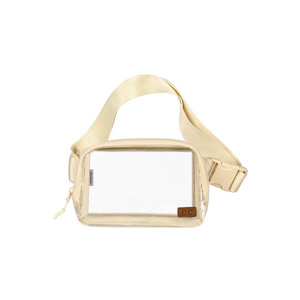 C.C Clear Stadium Belt Bag - Waterproof Waist Pack for Running, Hiking, Concerts & Travel - Hands-Free Fanny Pack with Adjustable Strap for Men & Women