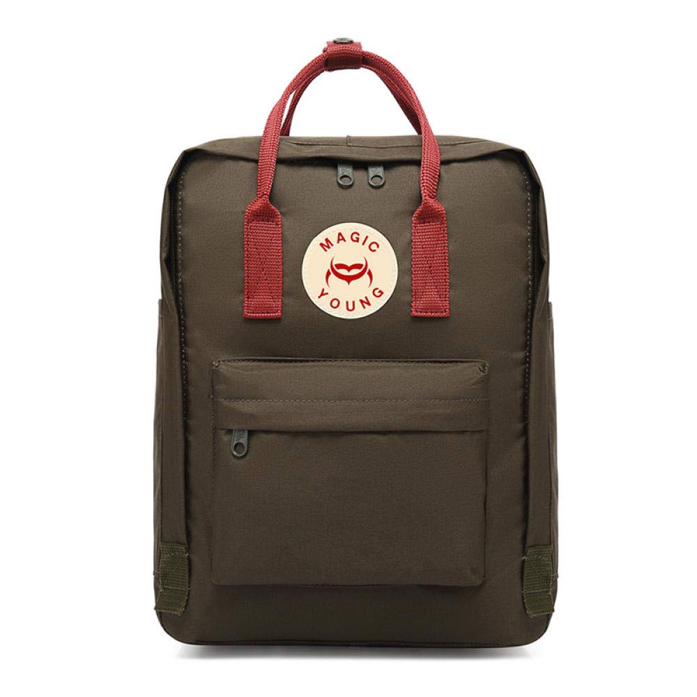 Arctic Outdoor Canvas Backpack - Durable Fox Design Casual Backpack (7L / 16L / 20L) - Army Green & Wine Red - Perfect for Hiking, Travel & School