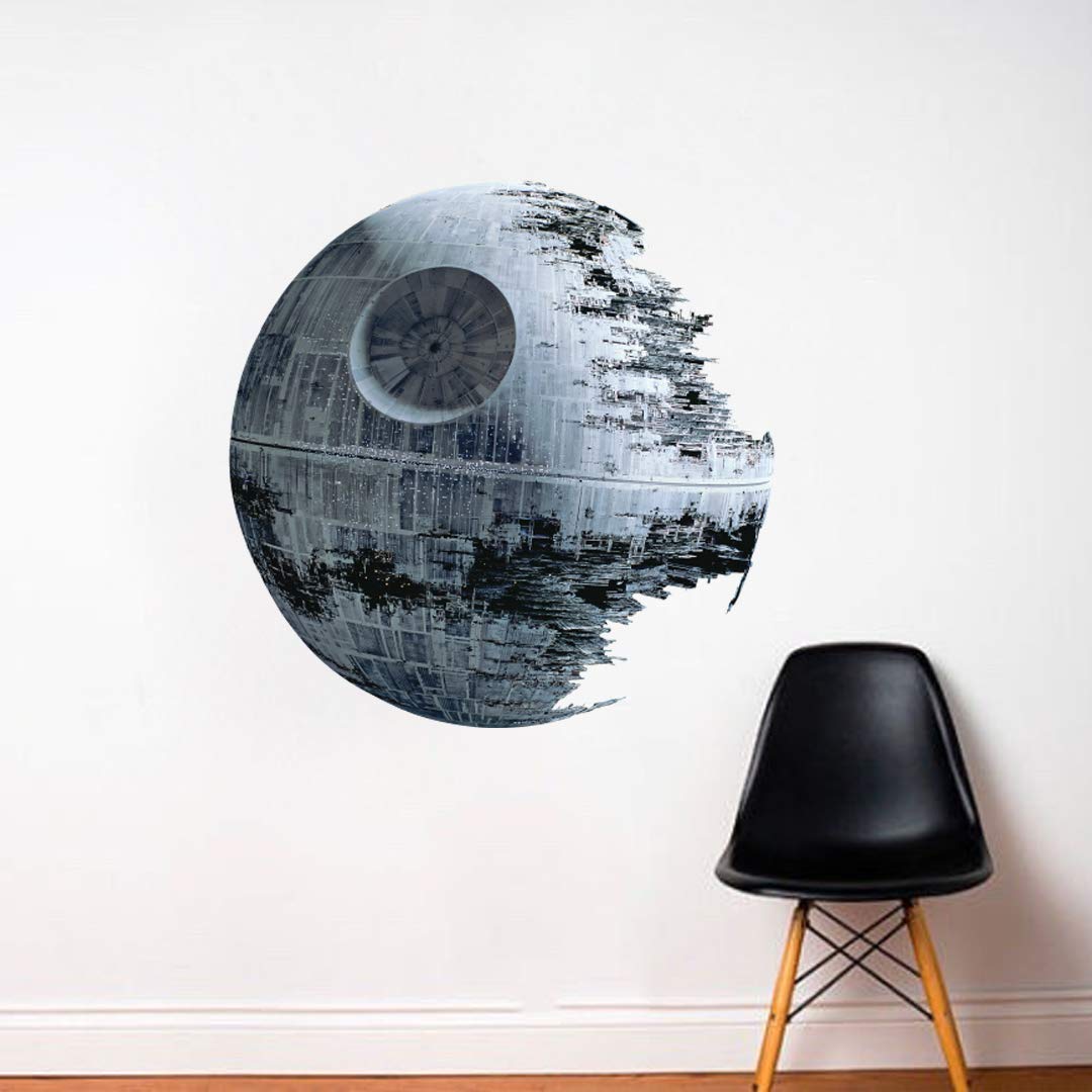 Death Star Wall Mural - Removable Star Wars Bedroom Decor for Kids Room, Nursery, Dorm & Apartment | Space-Themed Peel & Stick Wall Art for Sci-Fi Fans & Galactic Nursery Design