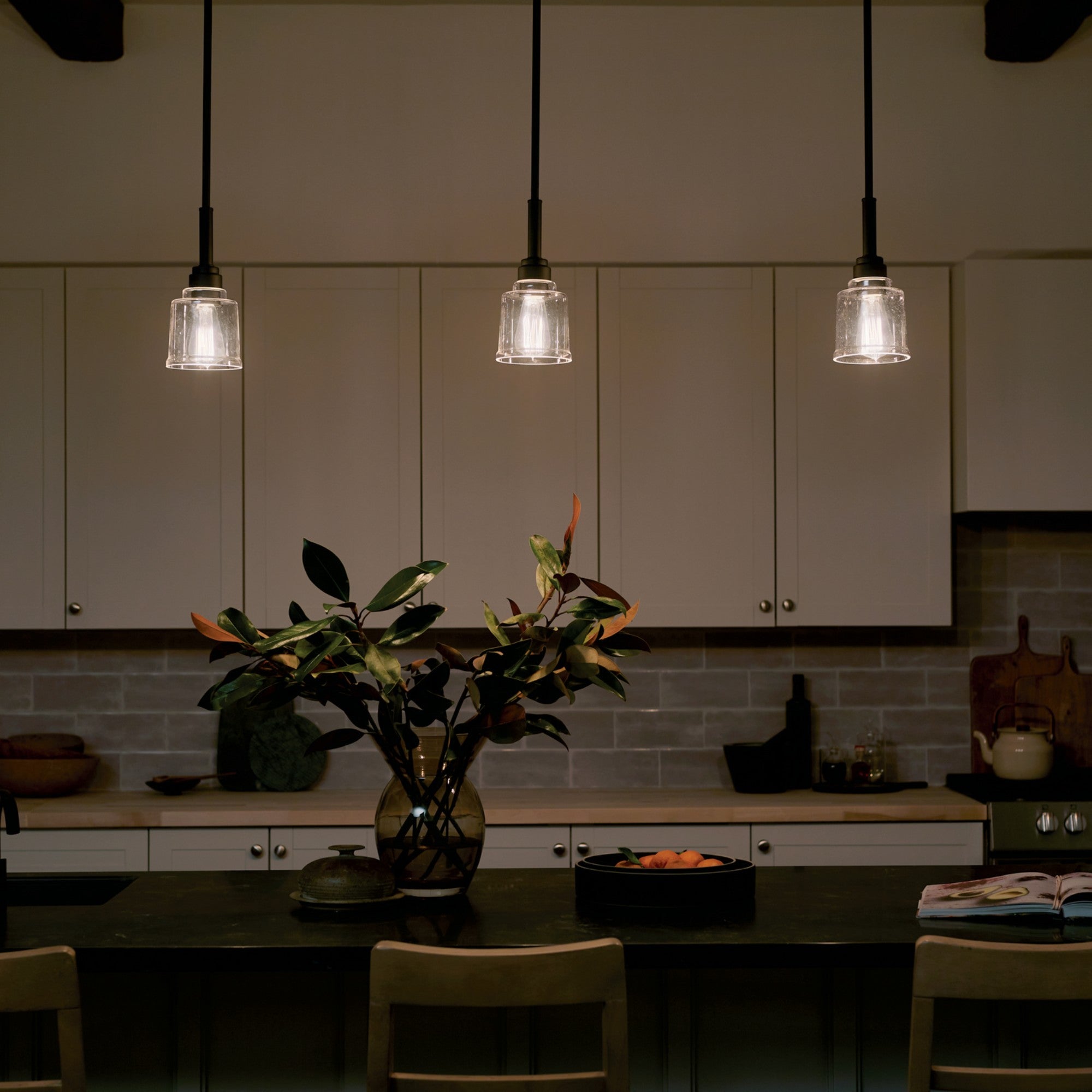Aivian 5 Inch Modern Black Pendant Light - Sleek Hanging Fixture for Kitchen Island, Dining Room, or Bedroom Lighting