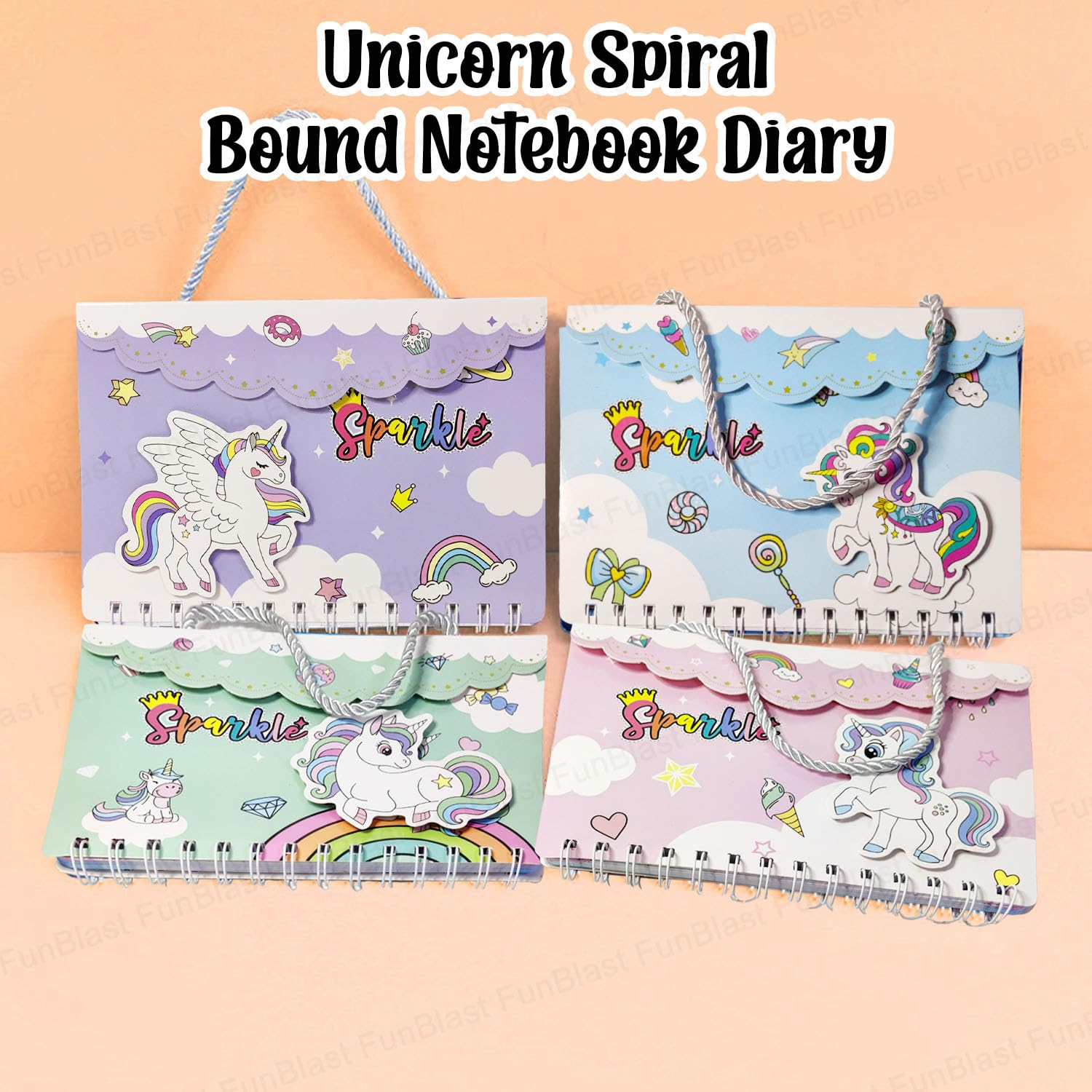 FunBlast Unicorn Spiral Notebook for Girls - A5 Ruled Journal with 120 Pages, Cute Spiral Bound Diary for Kids, Perfect School Supplies & Birthday Gift for Girls - Great for Note Taking, Journaling & Creative Writing in Classroom or Home