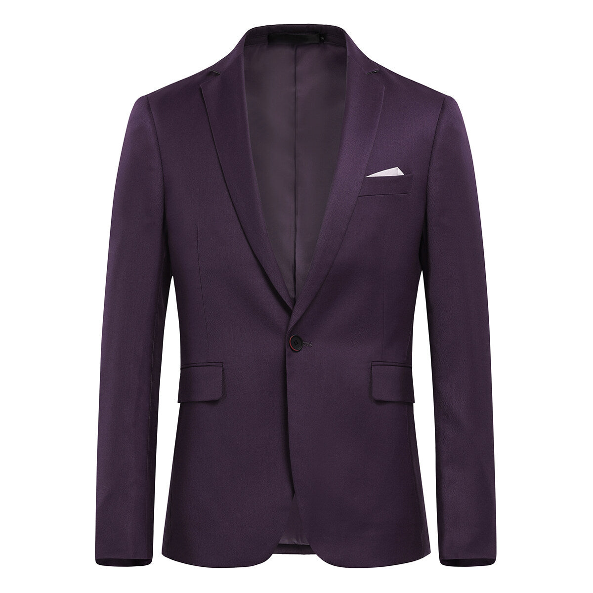 3 Piece Slim Fit Solid Color Jacket Smart Wedding Formal Suit Purple for Men - Elegant Business Attire, Office Wear & Special Occasions