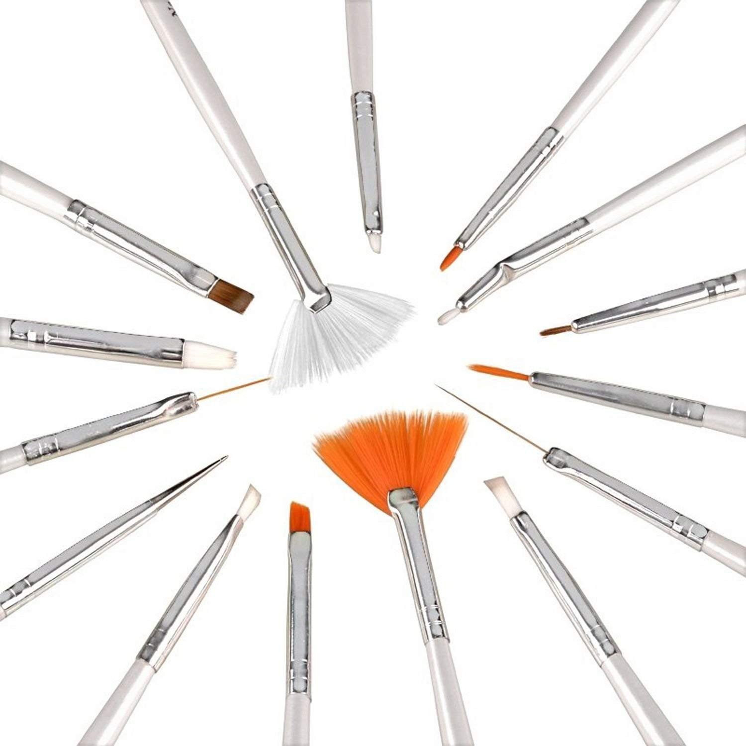 20 Pcs Professional Nail Art Brush Set - Dotting Tools, UV Polish & Acrylic Design Brushes for Nail Art Painting & Drawing | Perfect for Salon, Home Manicure & DIY Nail Designs