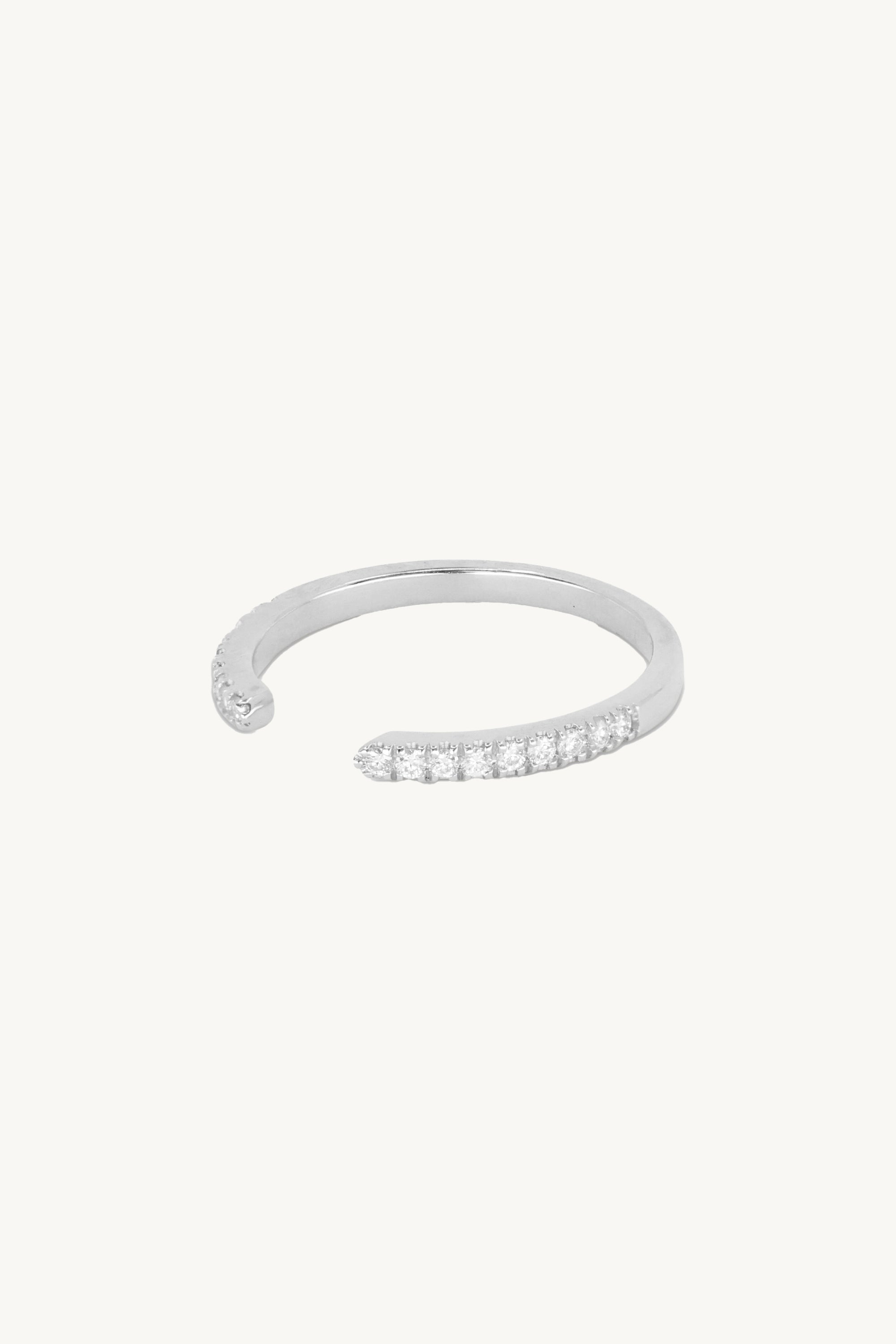 14K White Gold Open Diamond Wedding Band Ring for Women - Elegant Bridal Jewelry for Engagement, Anniversary & Special Occasions