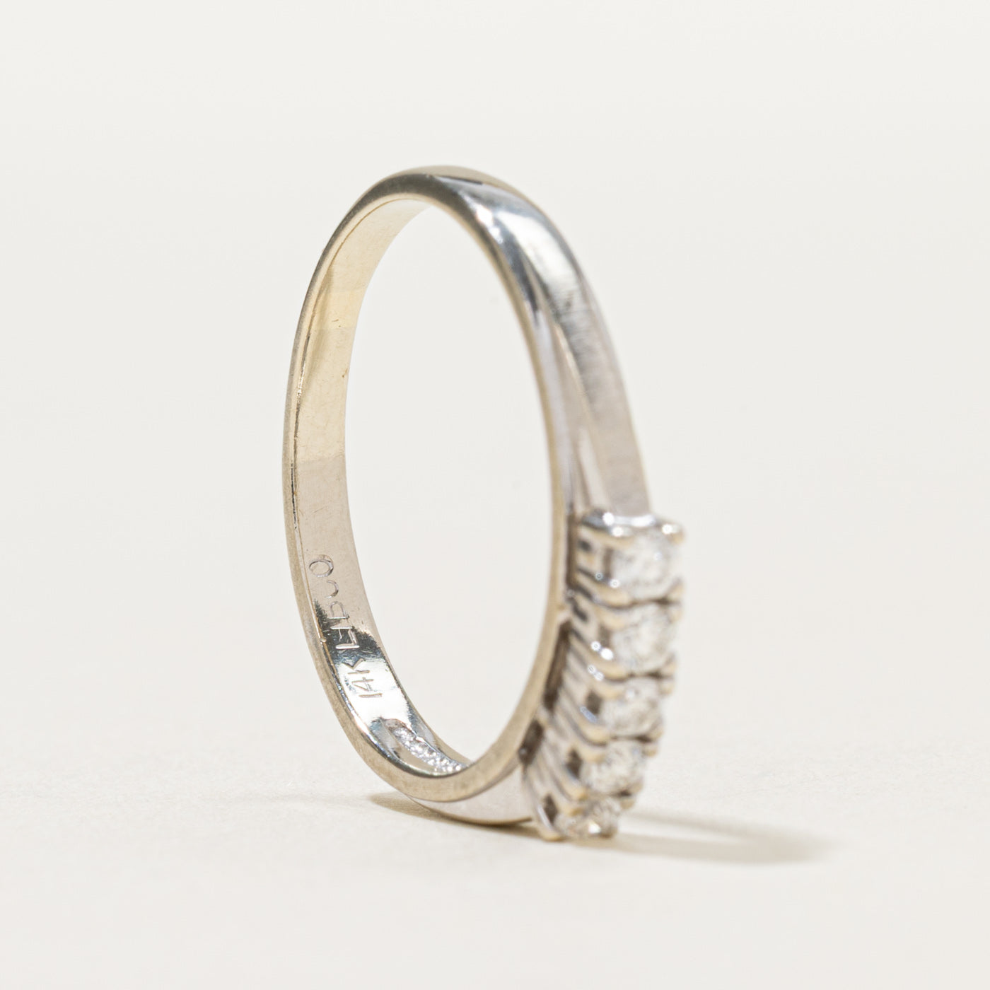 0.25ctw Five Stone Diamond Wedding Band Ring - Size 7.25 - Perfect for Anniversary, Engagement & Bridal Jewelry Gifts