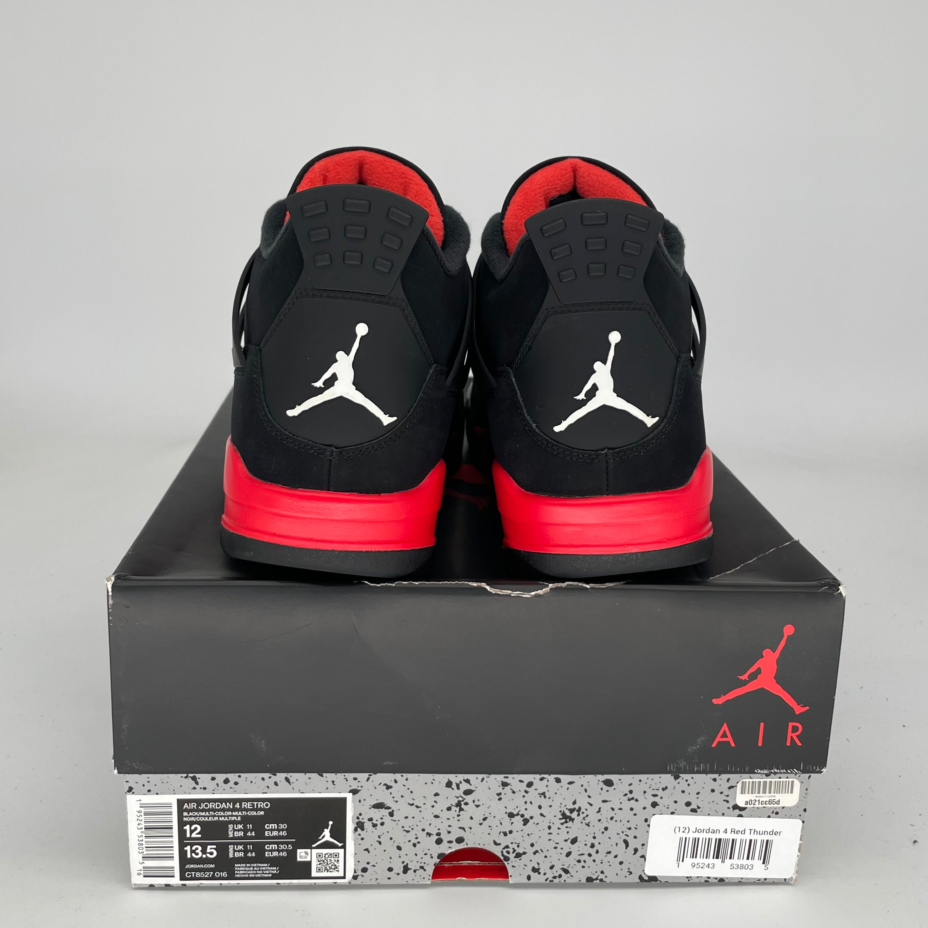 AIR JORDAN 4 RED THUNDER Men's Basketball Shoes Size 12 - CT8527-016 Retro Sneakers for Casual Wear & Street Style