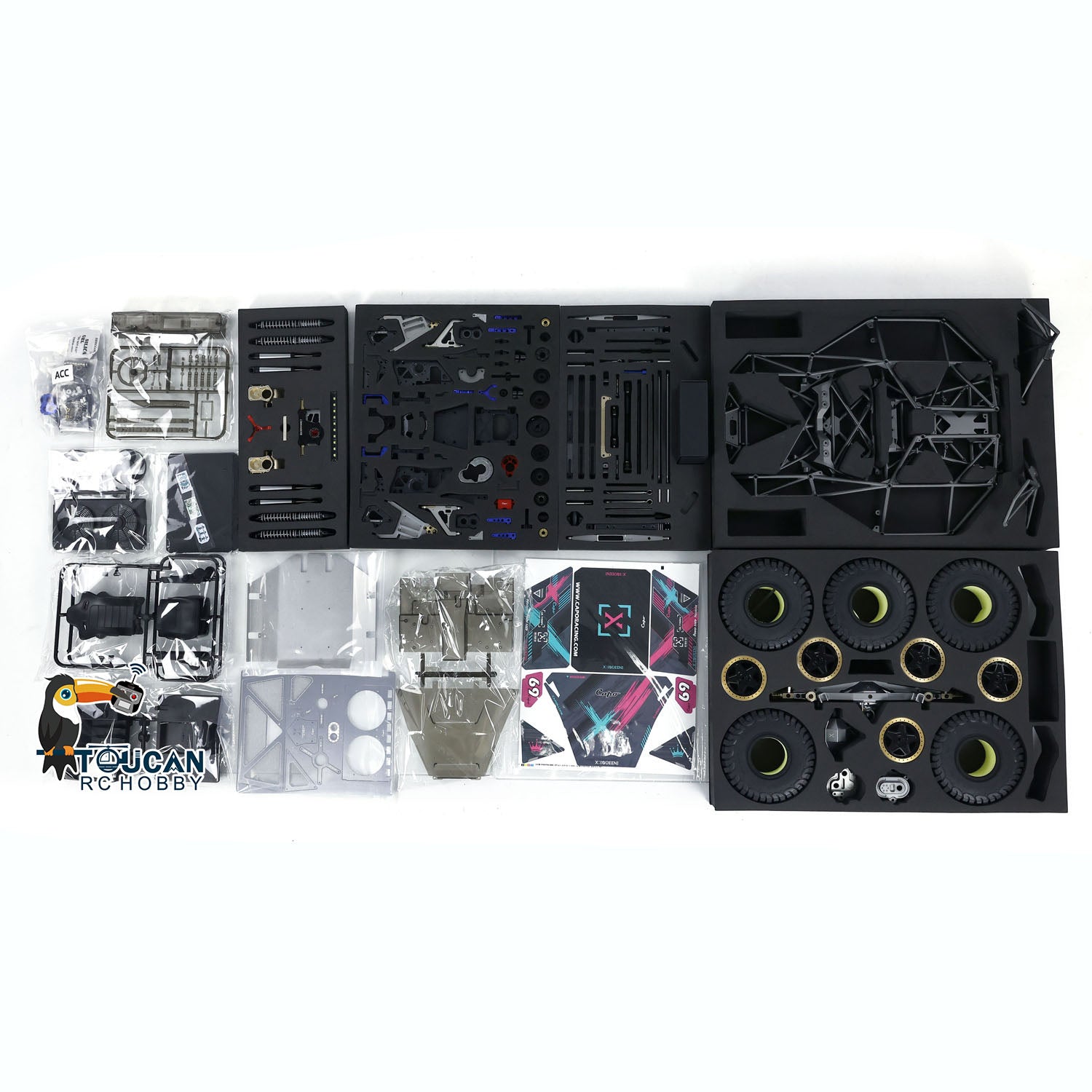 Capo U4 CD1582X 1:8 Scale Remote Control Crawler Car - Unassembled RC Rock Crawler Kit with 2-Speed Transmission for Off-Road Racing & Climbing | DIY Unpainted Model for Hobbyists & Collectors | Perfect for Trail Adventures & Backyard Obstacle Courses
