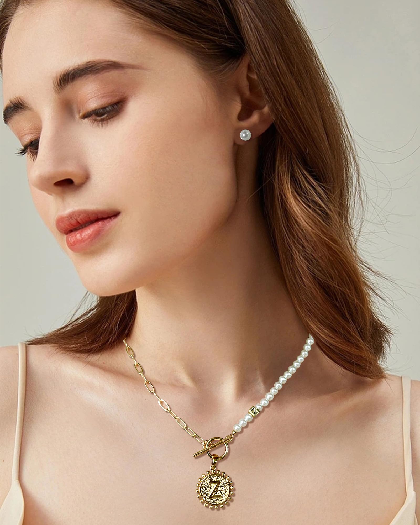 Dainty Pearl & Chain Necklace with Pendant - Sterling Silver & Gold Jewelry for Women - Perfect for Gifts & Everyday Wear