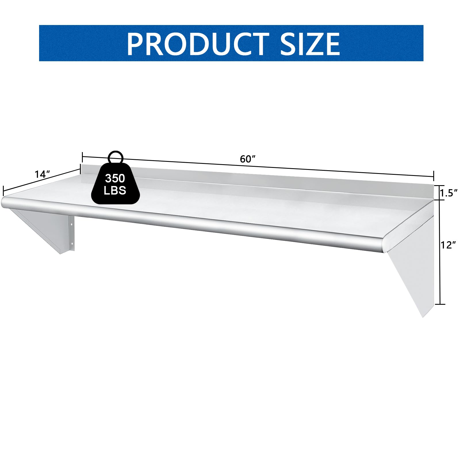 Stainless Steel Wall Mount Shelf 14