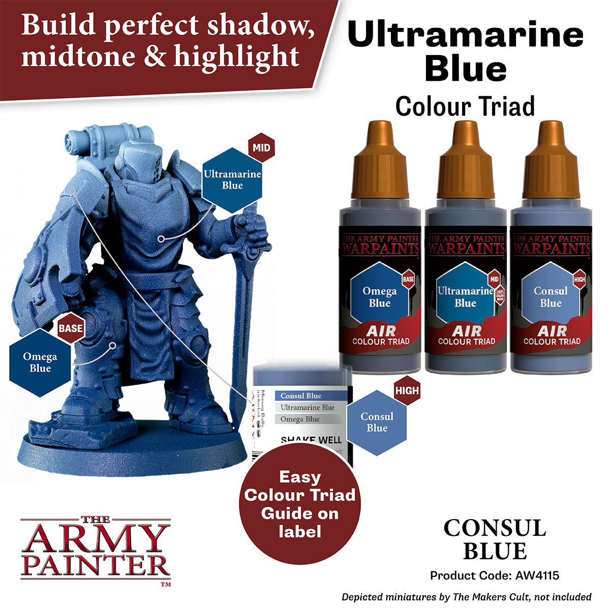 Warpaints Air: Consul Blue - Premium Acrylic Paint for Artists & Hobbyists - Perfect for Canvas, DIY Crafts & Home Decor