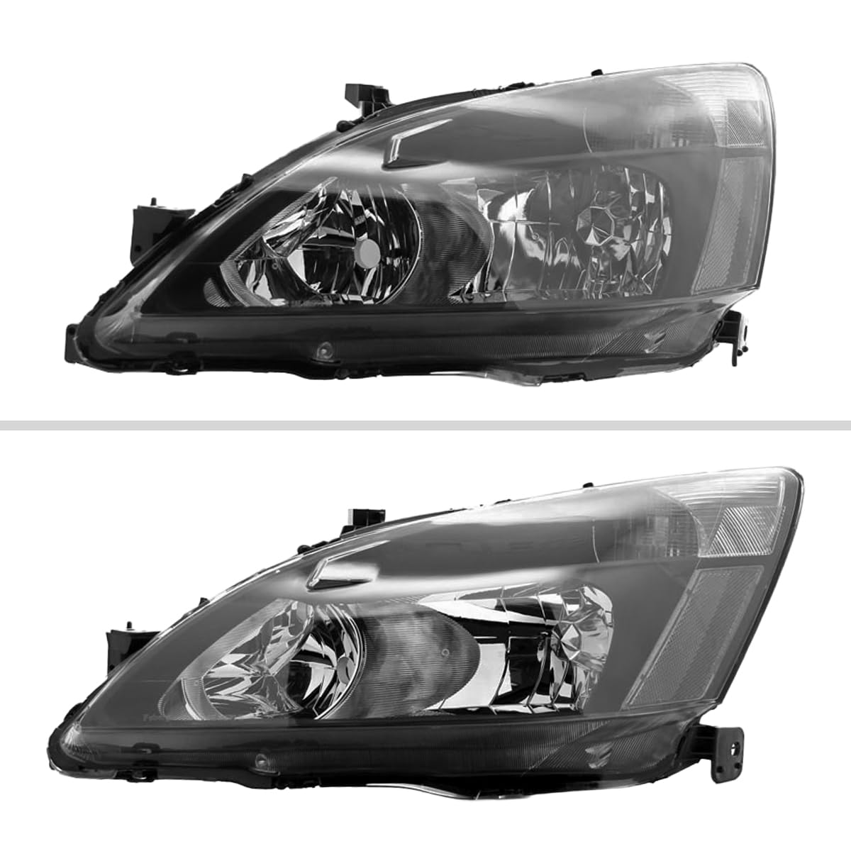 03-07 Honda Accord JDM Black Headlights & Driving Lamps Replacement Pair - Upgrade for Night Driving & Style Enhancement