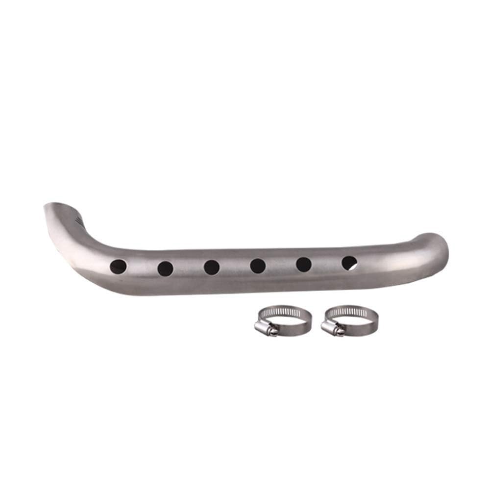 GH GENERIC HUB Bullet Heat Shield Cover Bend Pipe for Royal Enfield Bullet Classic 350 Exhaust - Silver Chrome Finish | Motorcycle Engine Protection & Heat Management Accessory for Riding Comfort