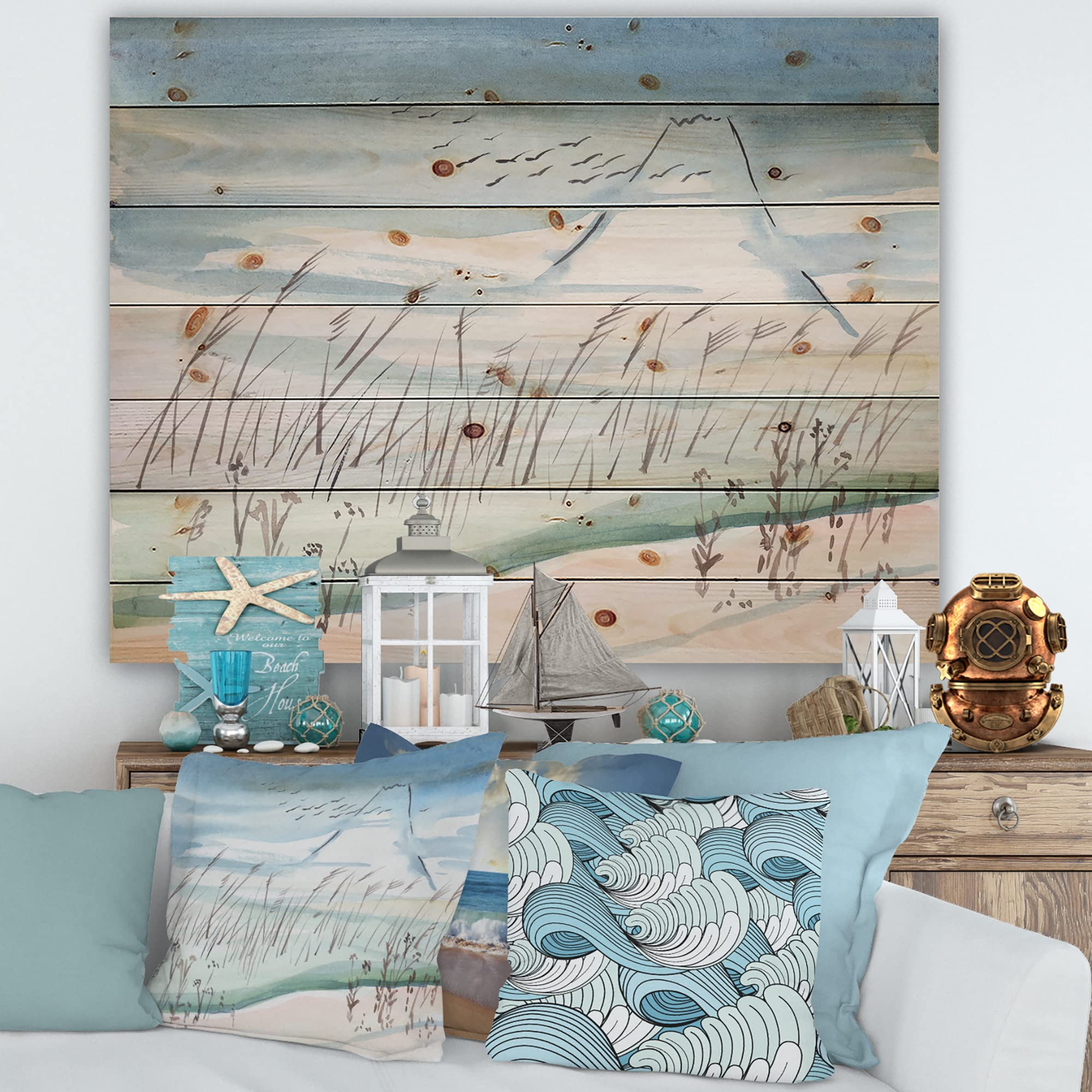 DesignQ Traditional Wood Wall Art - Flying Cranes Over Snowy Mountain Landscape, White Pine Wood Wall Decor, Large Natural Wood Panels for Living Room, Bedroom & Office Decor