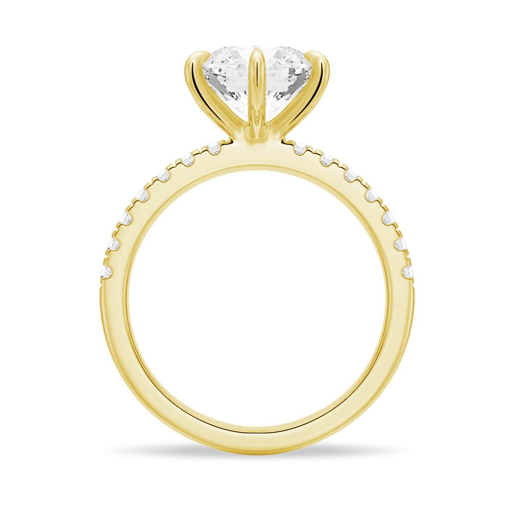 Exquisite 6-Prong French Pavé Moissanite Engagement Ring for Women - Perfect for Proposals, Anniversaries & Special Occasions