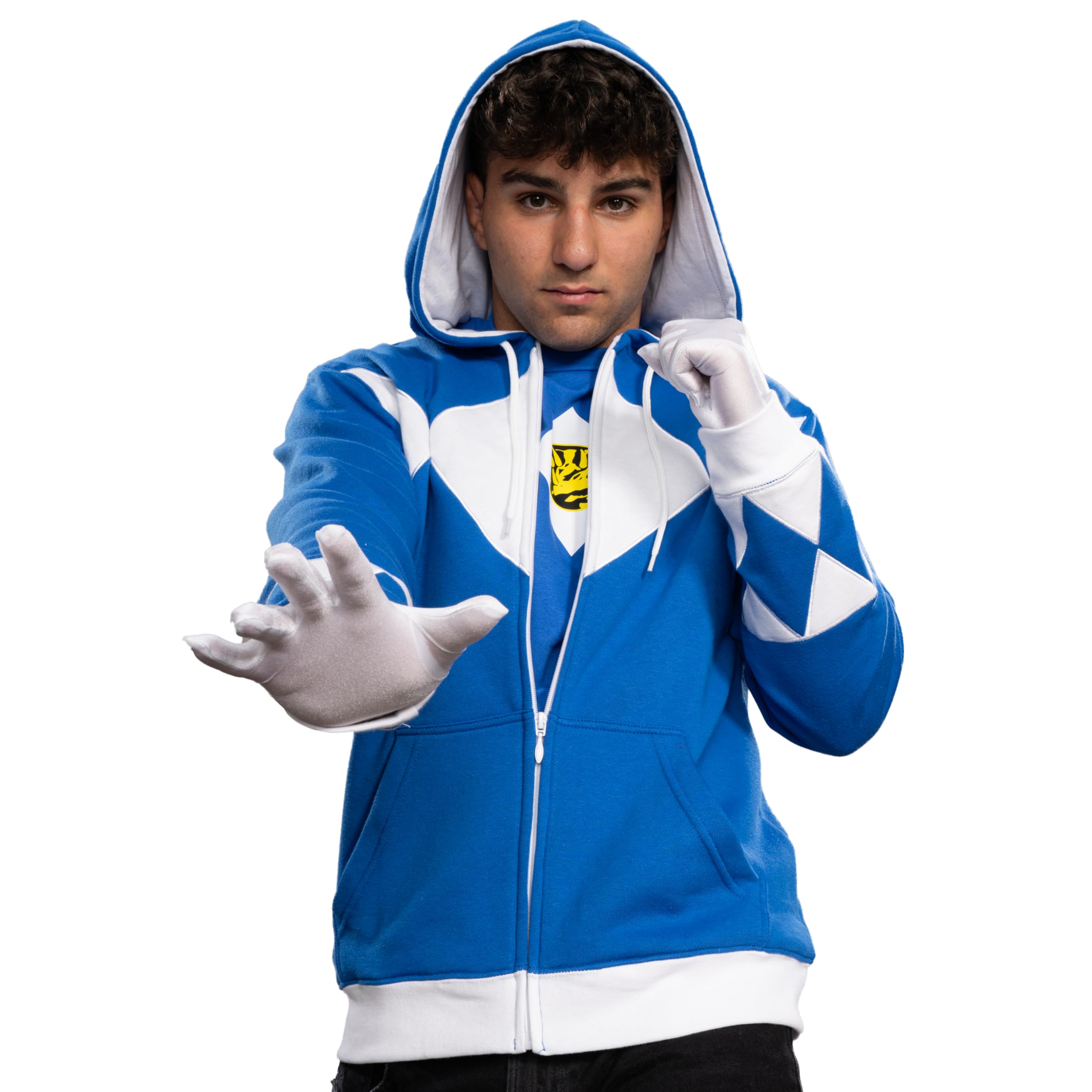Power Rangers Hooded Costume Sweatshirt for Kids - Official Licensed Character Hoodie for Halloween Cosplay, Birthday Parties & Superhero Dress-Up