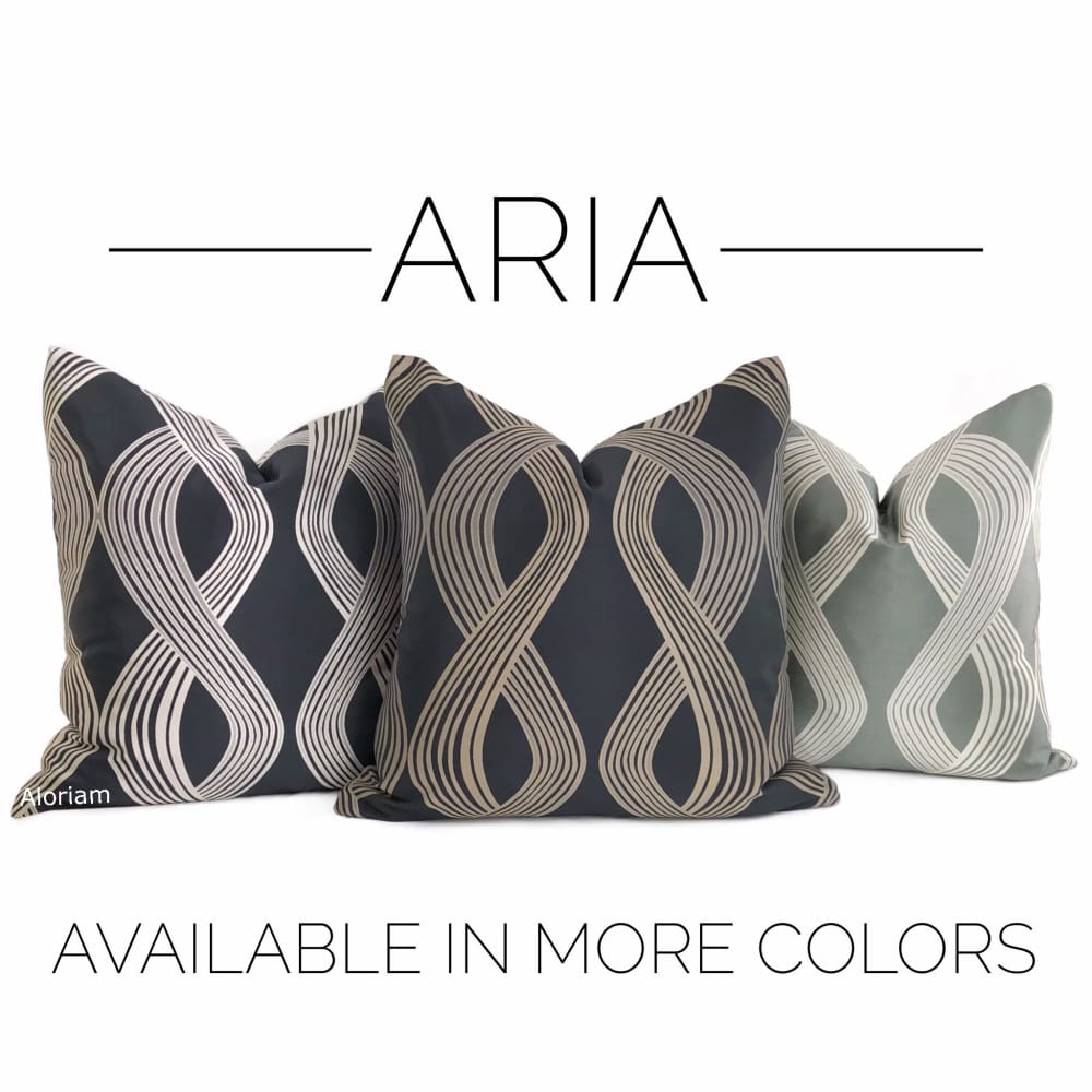 Aria Gray Silver Modern Ribbon Twist Pillow Cover - Decorative Throw Pillow Case for Sofa, Bed, Couch - Home Decor Accent for Living Room, Bedroom