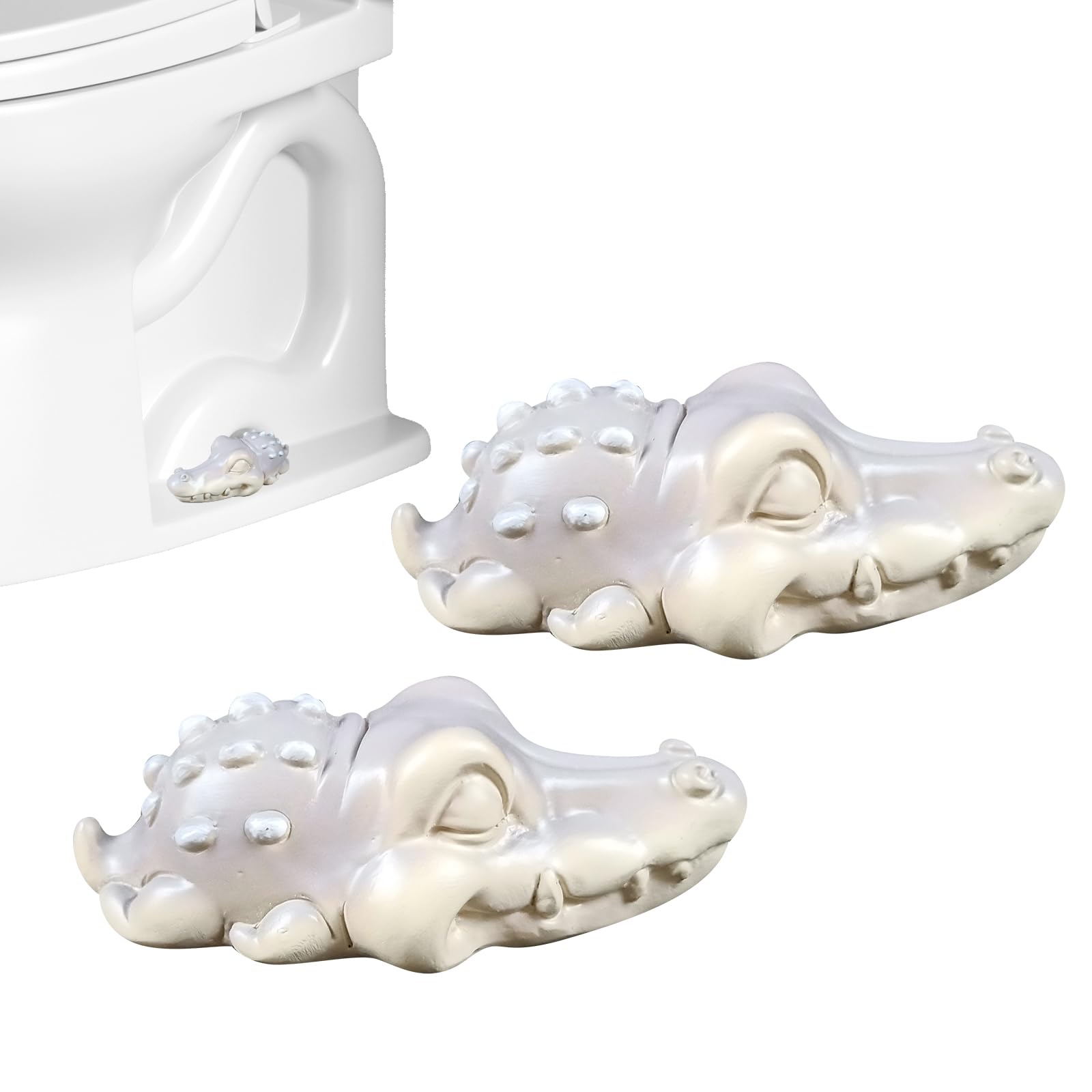 Decorative Resin Toilet Bolt Caps - 2-Pack Bathroom Accessories for Rust Prevention & Easy Installation | Durable Toilet Seat Cover Caps for Home, Hotel & RV Use (Crocodile Design)